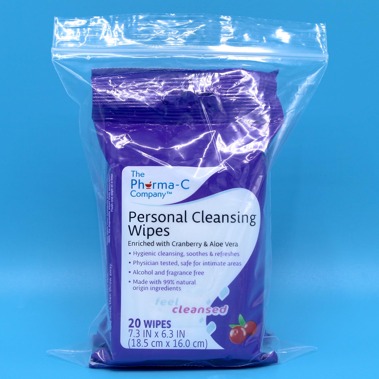 The Pharma-C Company Personal Cleansing Wipes [2 packs of 20 wipes] - Enriched with Cranberry & Aloe Vera GenericAu supplements