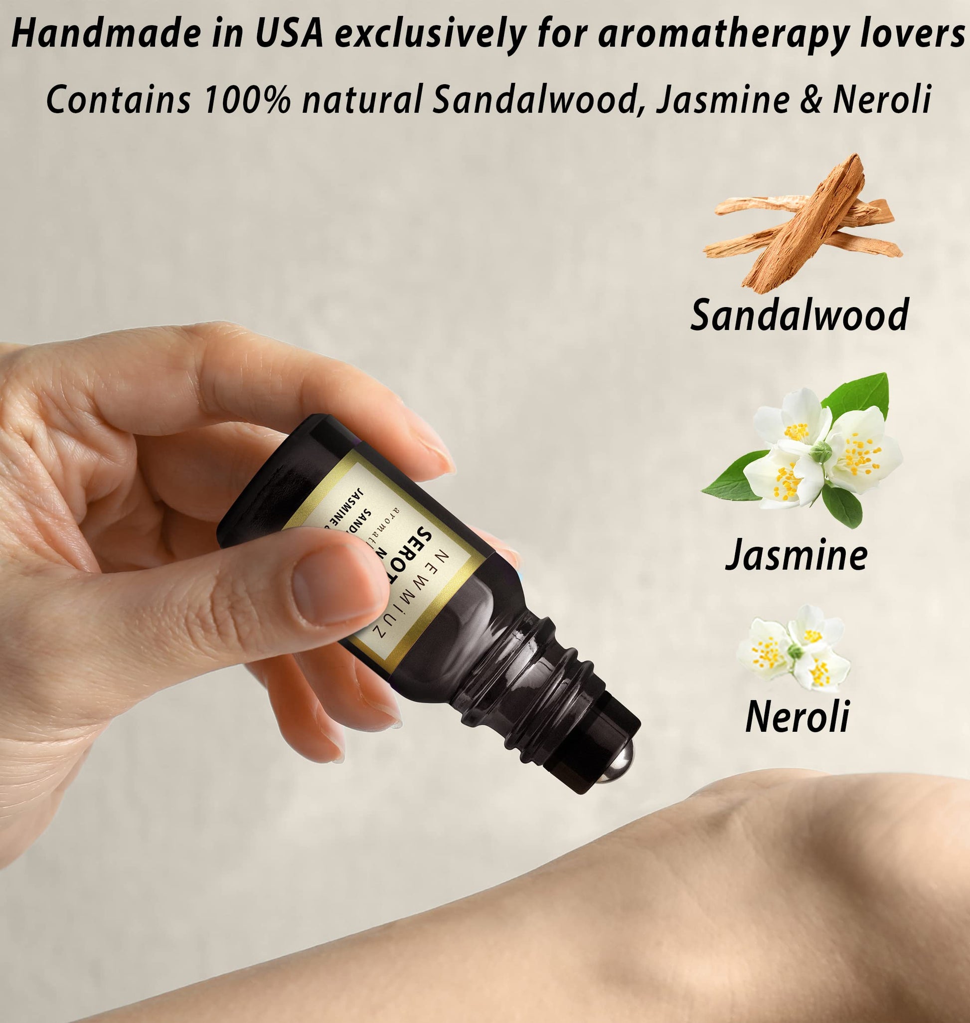 Calm Roll on Essential Oil Stress Relief Sandalwood Jasmine Destress Relaxation Calming Rolle New MiuzAu supplements