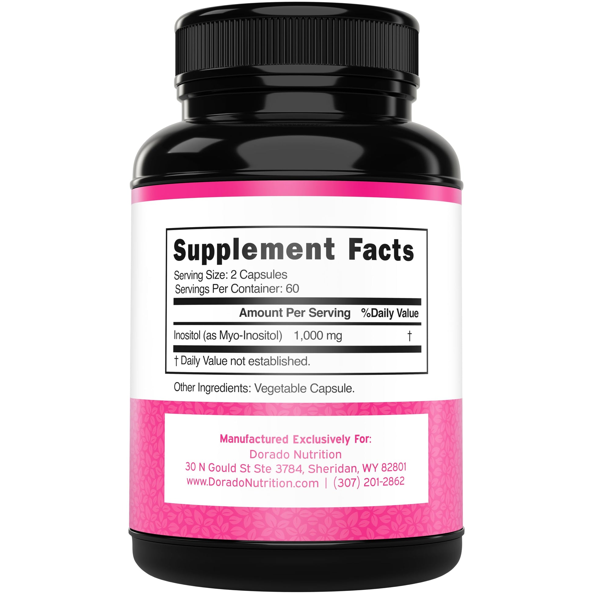 Inositol Capsules (Myo Inositol) (1000mg Per Serving 120 Capsules) Myo Inositol Supplement for Women Hormone Balance Support - Vegan Safe - Third Party Tested - Gluten Free & Made in USA (120 Count) DORADO NUTRITIONAu supplements