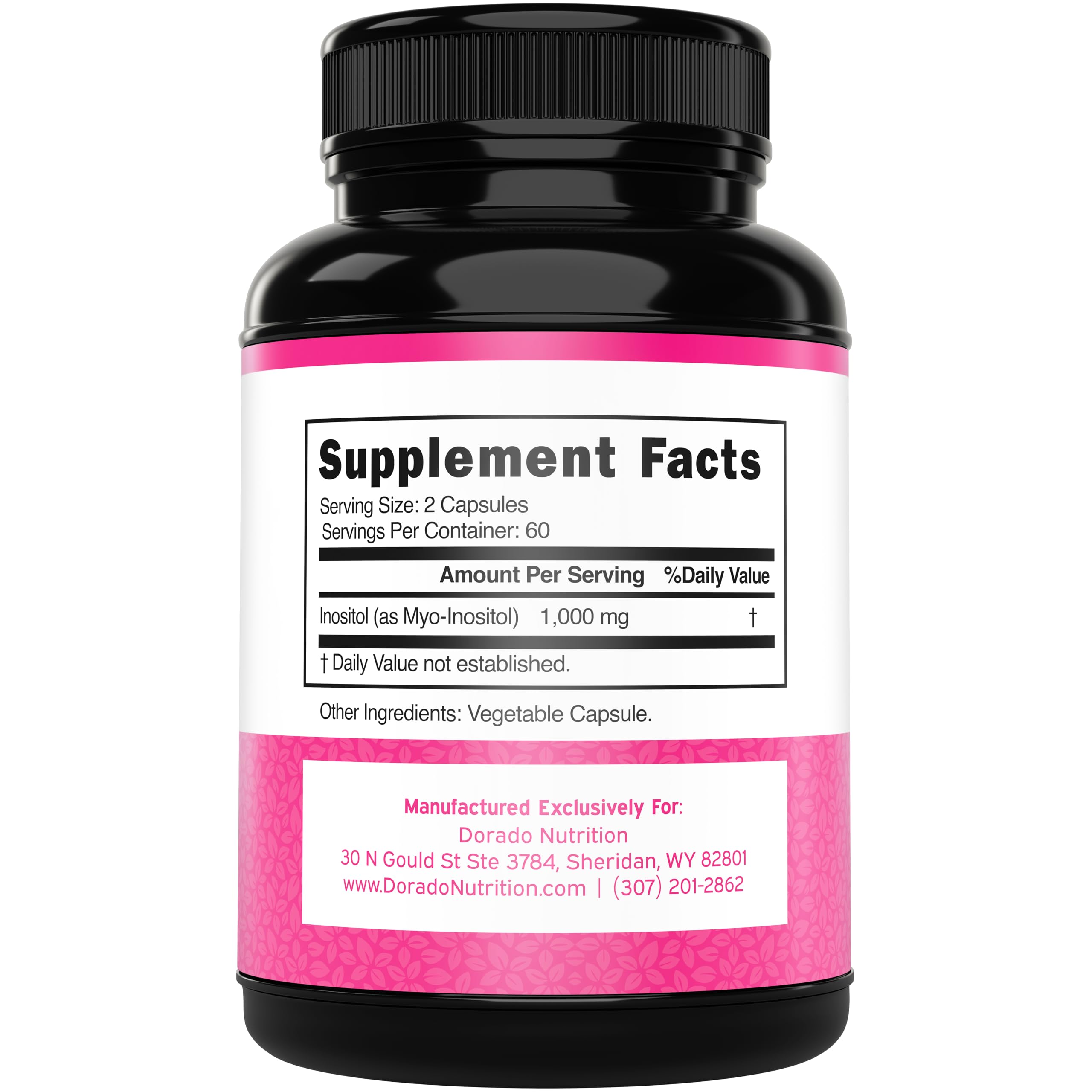 Inositol Capsules (Myo Inositol) (1000mg Per Serving 120 Capsules) Myo Inositol Supplement for Women Hormone Balance Support - Vegan Safe - Third Party Tested - Gluten Free & Made in USA (120 Count) DORADO NUTRITIONAu supplements