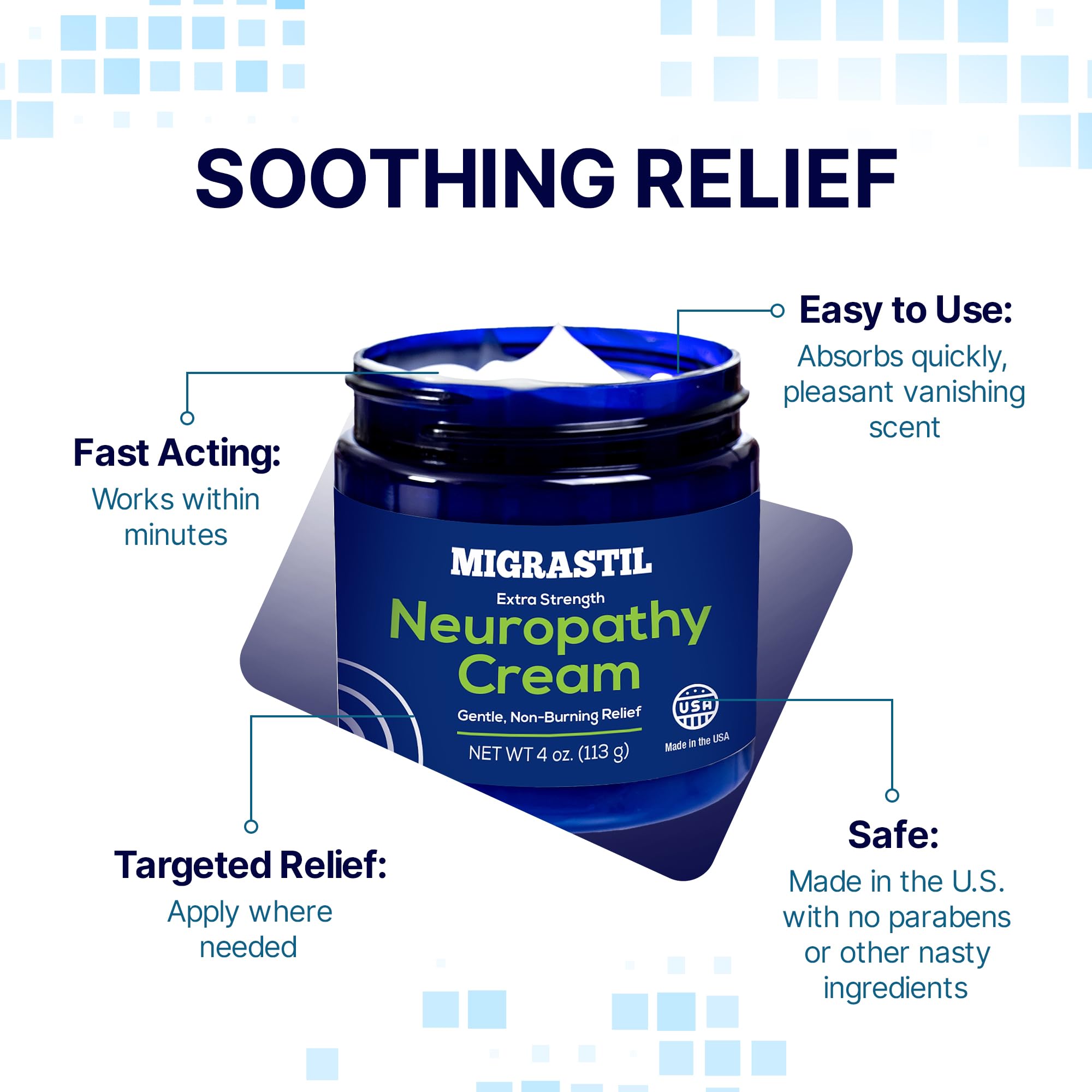 Basic Vigor Migrastil Extra Strength Neuropathy Cream (4 oz) and PainBlock Roll-On (3 oz) Bundle Basic VigorAu supplements