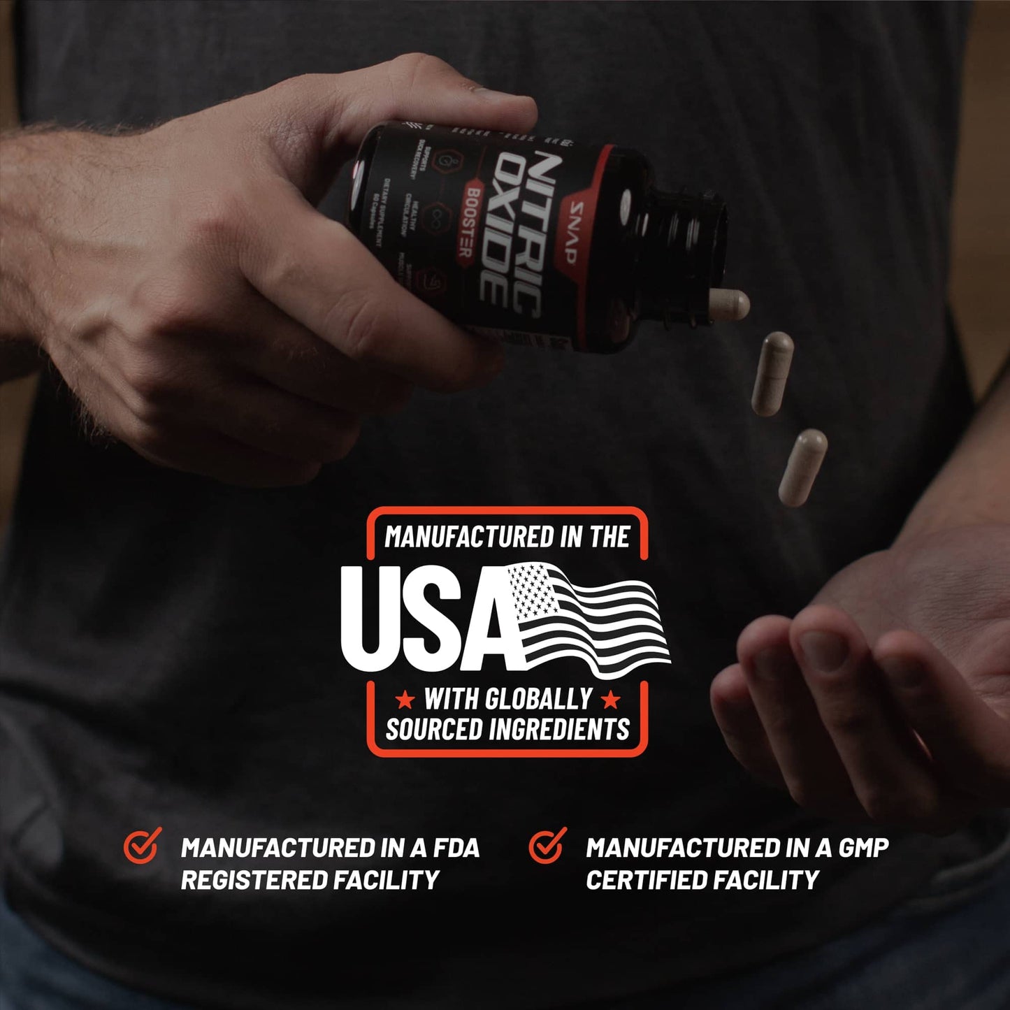 Snap Supplements Nitric Oxide Booster, Nitric Oxide Supplement for Blood Circulation Snap SupplementsUS supplements