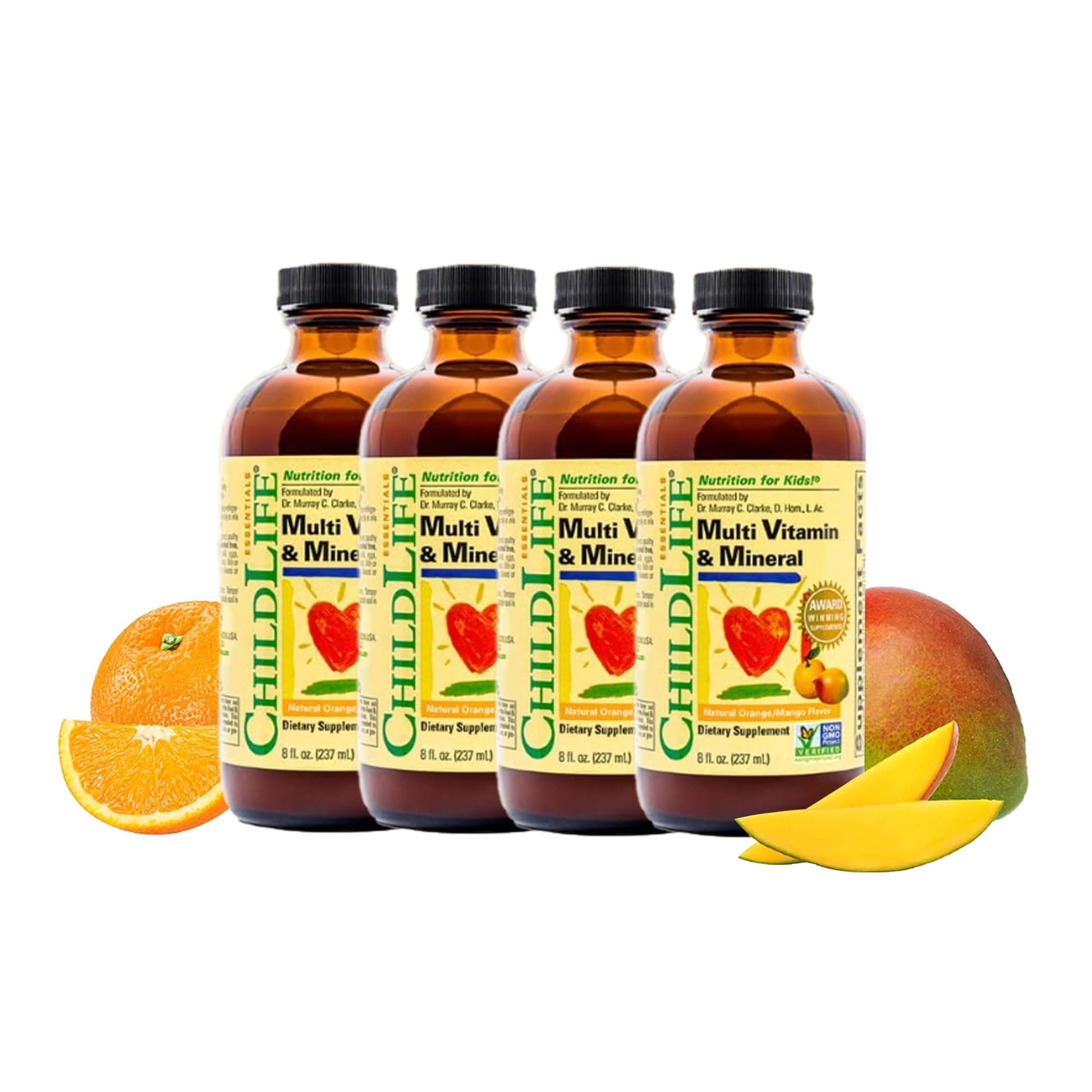 CHILDLIFE ESSENTIALS Kids Multivitamin & Mineral - Kids Vitamins, Liquid Multivitamin for Kids, Toddler Multivitamins, Liquid Vitamins, Baby Multivitamin - Natural Orange & Mango, 8 Fl Oz (Pack of 4) CHILDLIFE ESSENTIALSAu supplements