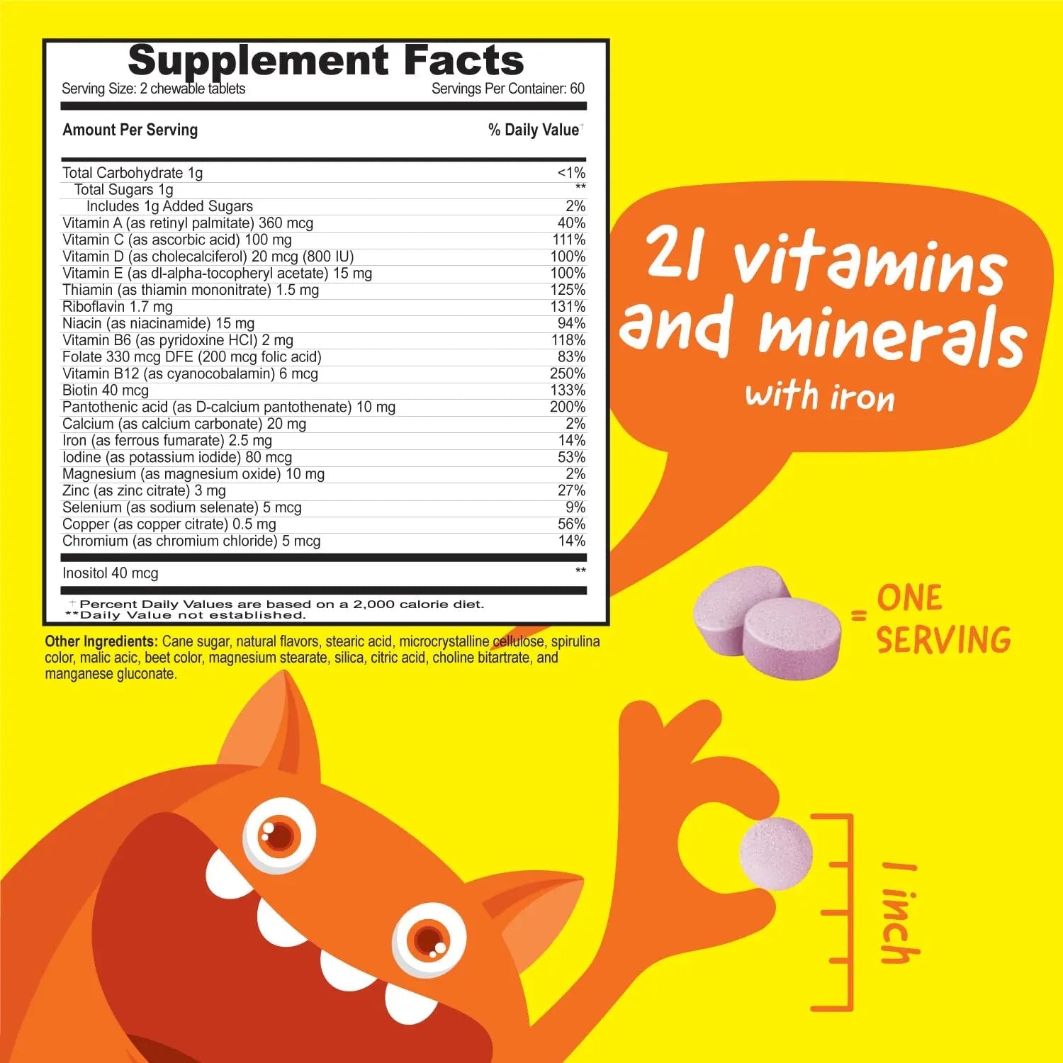VitaWorks Kids Multivitamin with Iron & Minerals Chewable Tablets - Mixed Fruit Flavor - Vegetarian, GMO-Free, Nut Free VitaWorksAu supplements