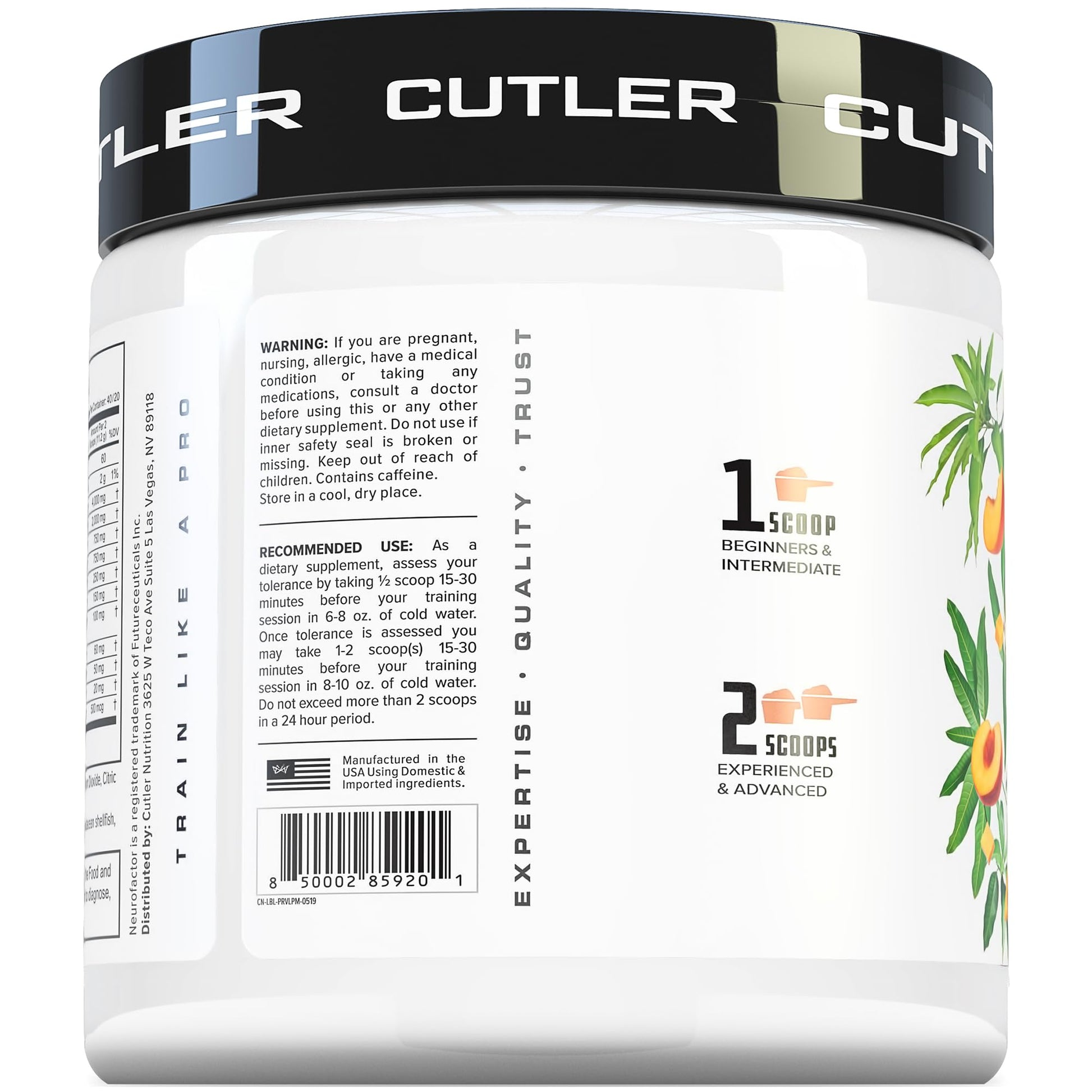 Prevail Pre Workout Powder with Nootropics: Pre Workout for Men and Women, Cutting Edge Energy and Focus Supplement with L Citrulline, Alpha GPC, L Tyrosine, Neurofactor | Peach Mango, 40 Servings Cutler NutritionAu supplements