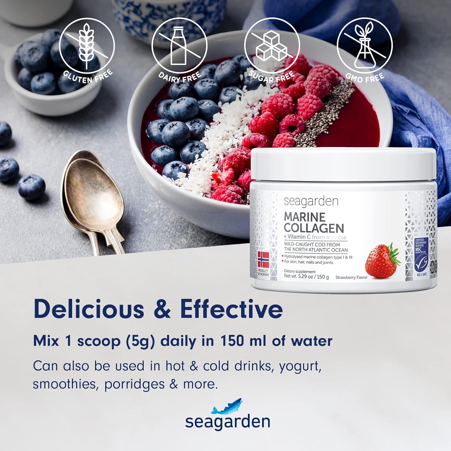 Seagarden Marine Collagen Powder + Vitamin C | Collagen Peptides Powder (Type I & III) SEAGARDENAu supplements