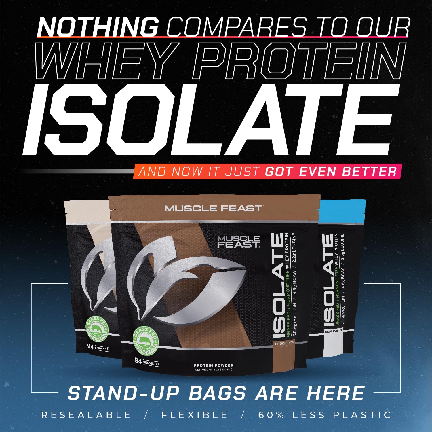 Muscle Feast Grass-Fed Whey Protein Isolate, All Natural Hormone Free Pasture Raised Muscle FeastUS supplements