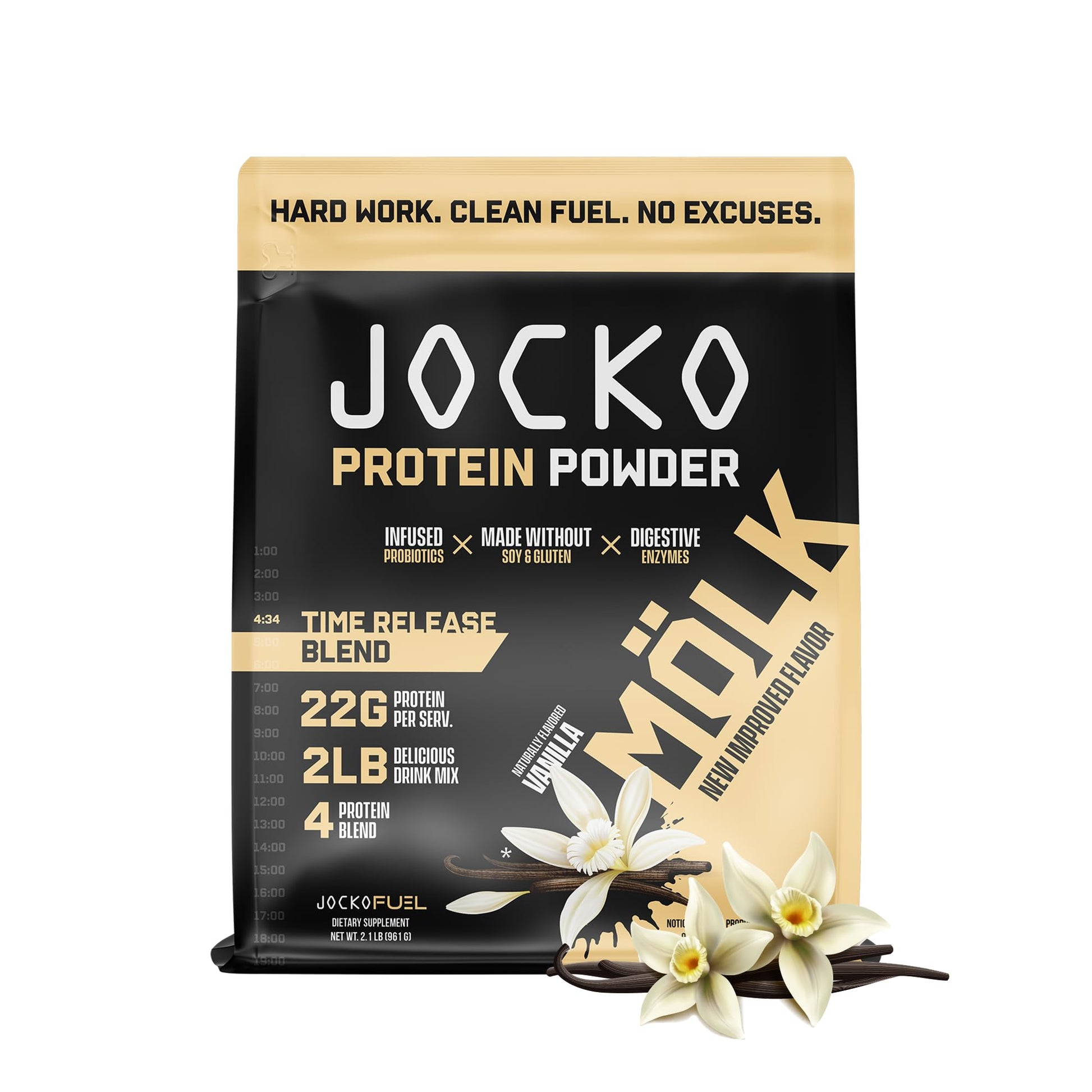 Jocko Mölk Whey Protein Powder (Vanilla) - Keto, Probiotics, Grass Fed, Digestive Enzymes Jocko FuelUS supplements