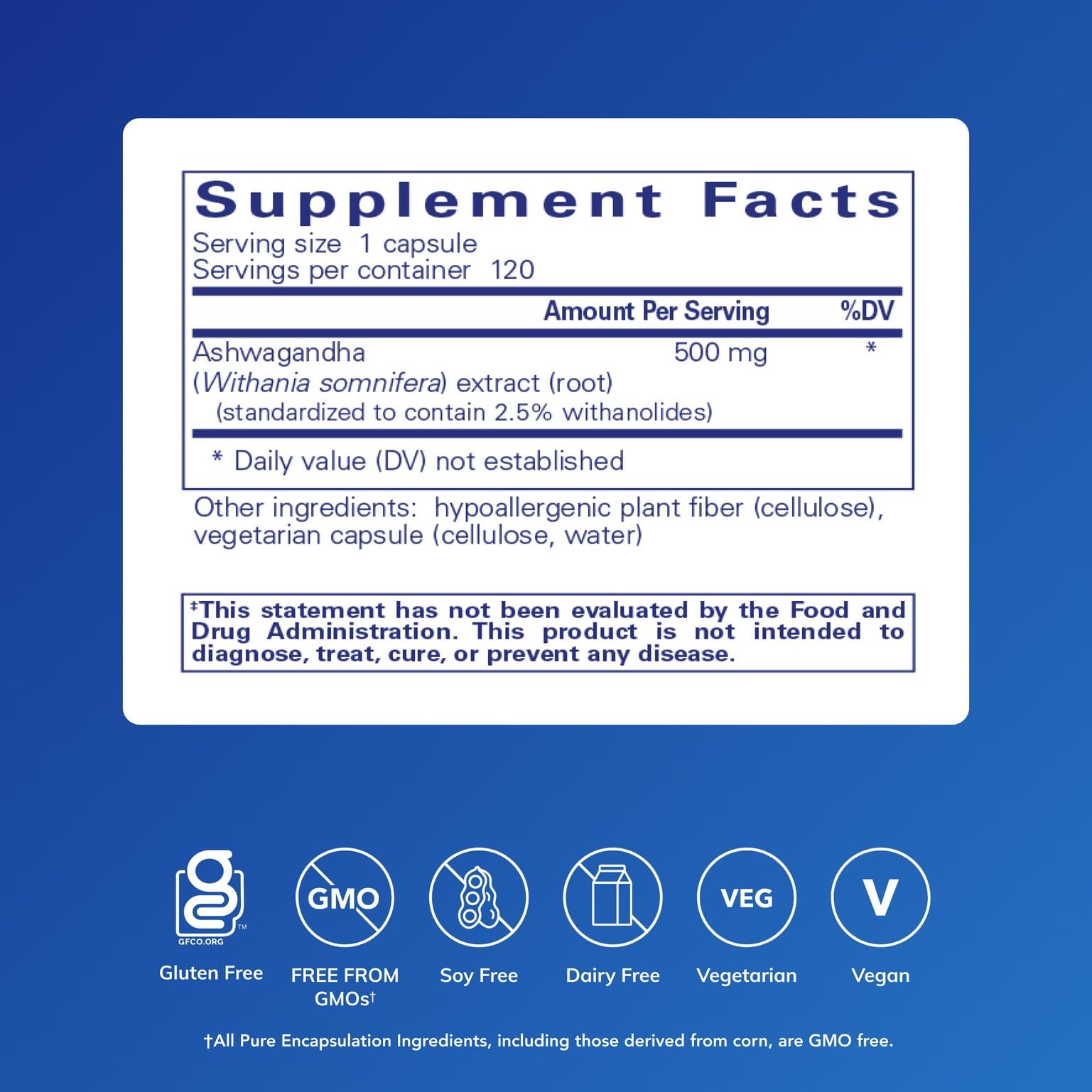 Pure Encapsulations Ashwagandha - 500 mg Ashwagandha Extract - Metabolism & Stress Support - Immune Support - GMO Free & Vegan - 120 Capsules Pure EncapsulationsAu supplements
