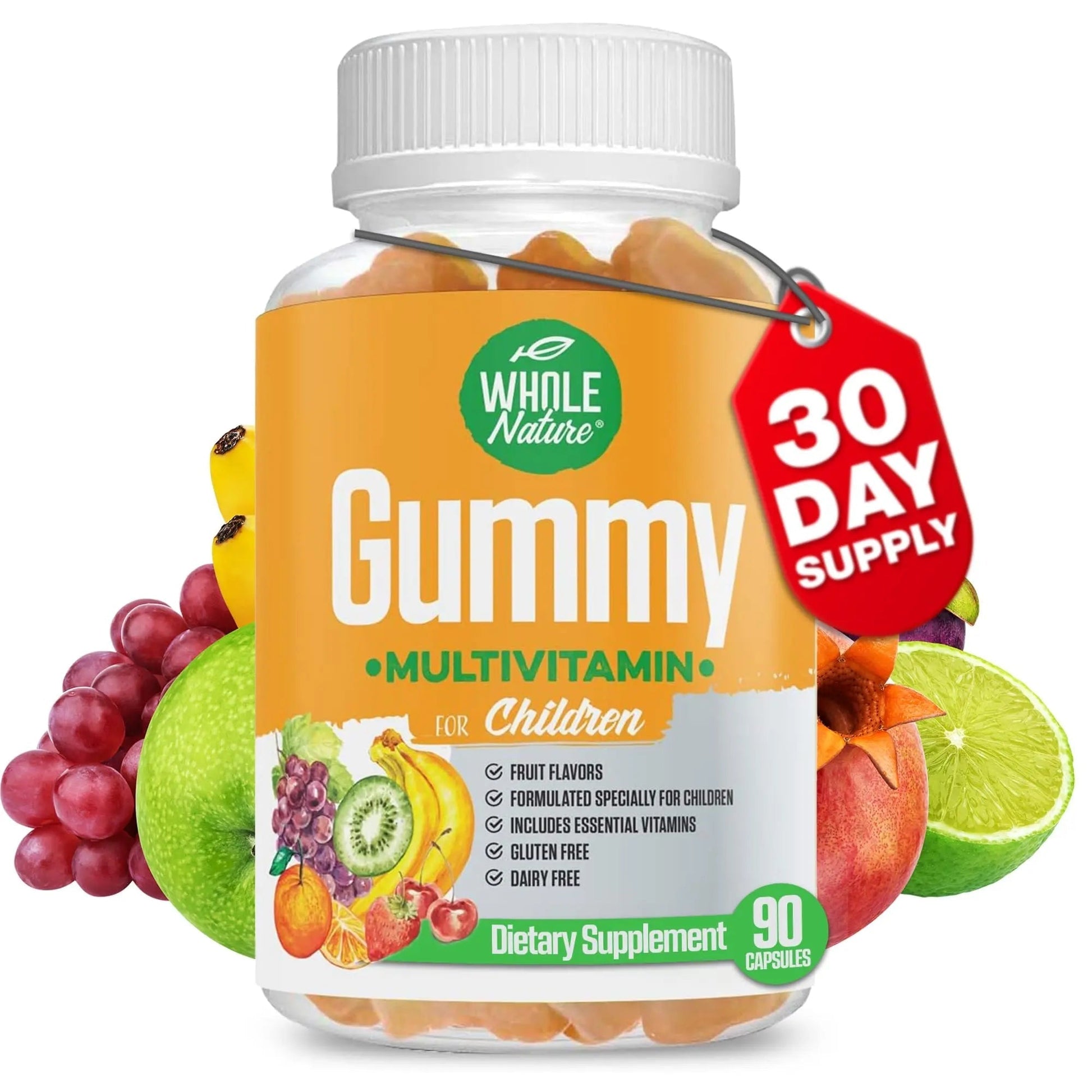 Whole Nature Kids Gummy Multivitamin - Complete Daily Essentials Childrens Vitamins and Minerals for Overall Wellness, 90 Gummies Whole NatureAu supplements