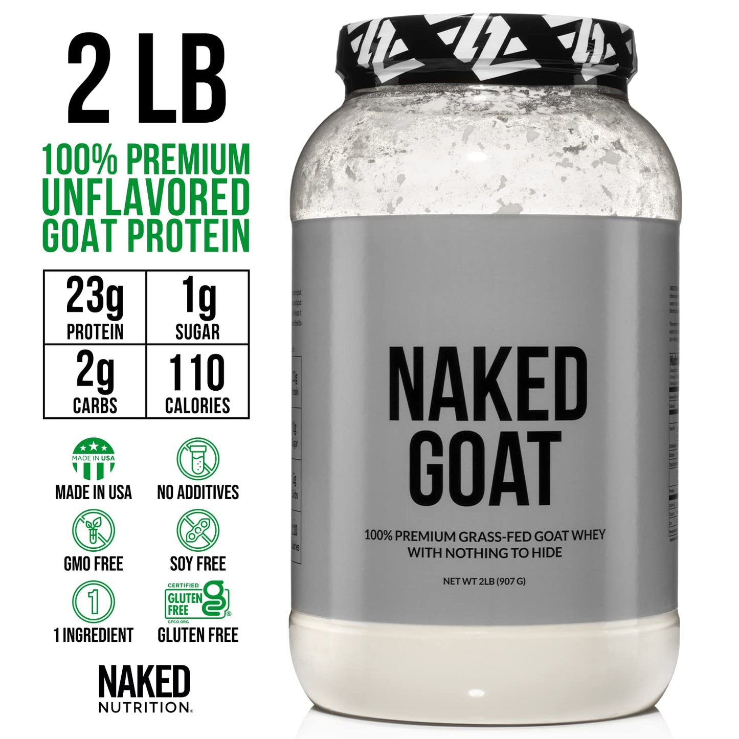 NAKED nutrition Naked Goat - Pasture Fed Goat Whey Protein Powder from Small-Herd NAKEDUS supplements