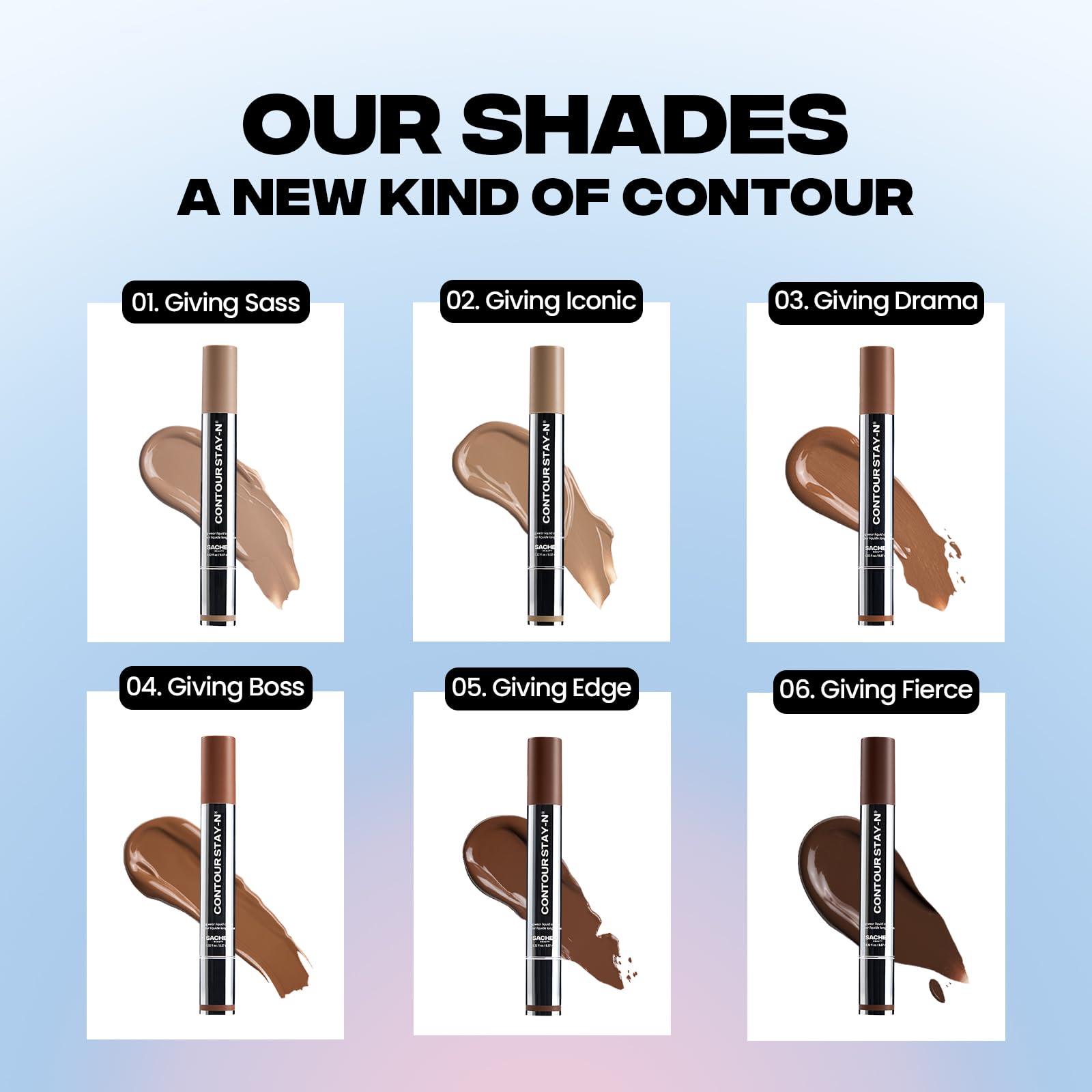Sacheu Liquid Contour STAY-N Long Wear Cream Contour Makeup — Long Lasting, Blendable, & Lightweight Formula — Vegan & Cruelty-free, Giving Drama SacheuAu supplements
