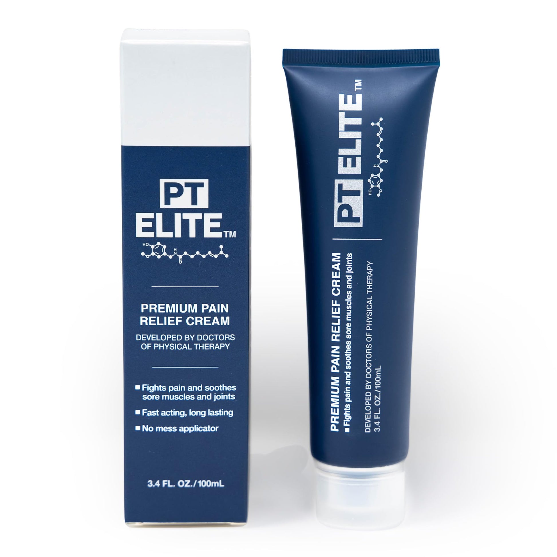 PT Elite Premium Pain Relief Cream, with Capsaicin, Menthol & Arnica, Arthritis, Knee, & Back Pain Relief, Soothes Sore Muscles & Joints, Reduces Stiffness, Non-Greasy, Topical Analgesic, 3.4 oz PT EliteAu supplements