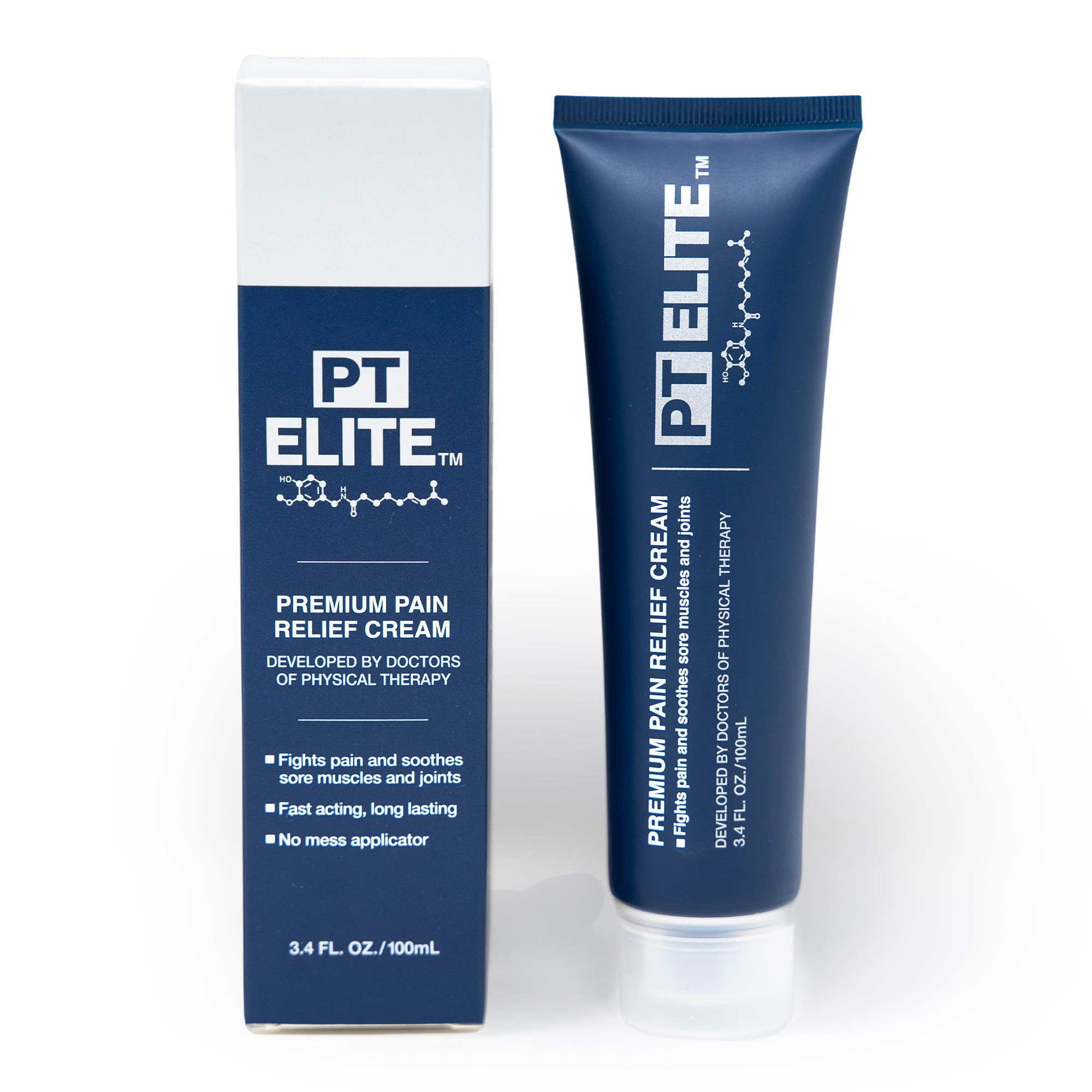 PT Elite Premium Pain Relief Cream, with Capsaicin, Menthol & Arnica, Arthritis, Knee, & Back Pain Relief, Soothes Sore Muscles & Joints, Reduces Stiffness, Non-Greasy, Topical Analgesic, 3.4 oz PT EliteAu supplements