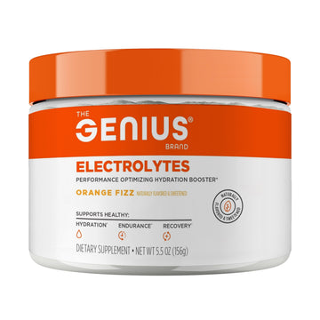 Genius Electrolytes Powder Drink Mix, Orange Fizz, 30 Servings - Natural Hydration Booster & Endurance Supplement with Potassium, Magnesium & Zinc - Sugar Free & No Artificial Sweeteners or Dyes The Genius BrandUS supplements