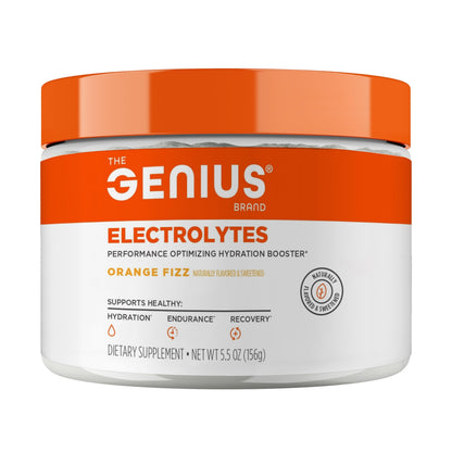 Genius Electrolytes Powder Drink Mix, Orange Fizz, 30 Servings - Natural Hydration Booster & Endurance Supplement with Potassium, Magnesium & Zinc - Sugar Free & No Artificial Sweeteners or Dyes The Genius BrandUS supplements