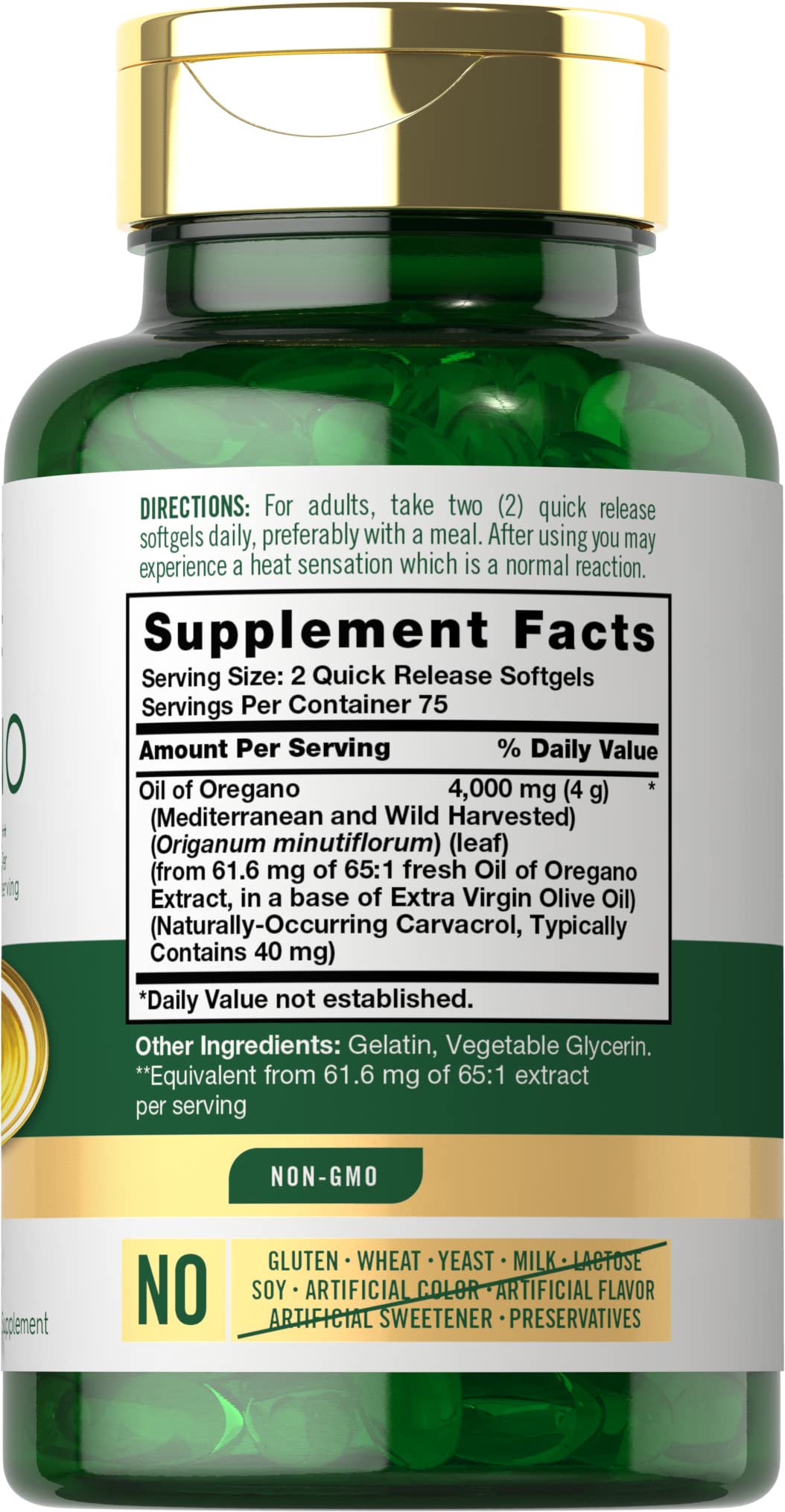 Oregano Oil Extract | Max Potency | 150 Softgel Capsules | Non-GMO and Gluten CarlyleUS supplements