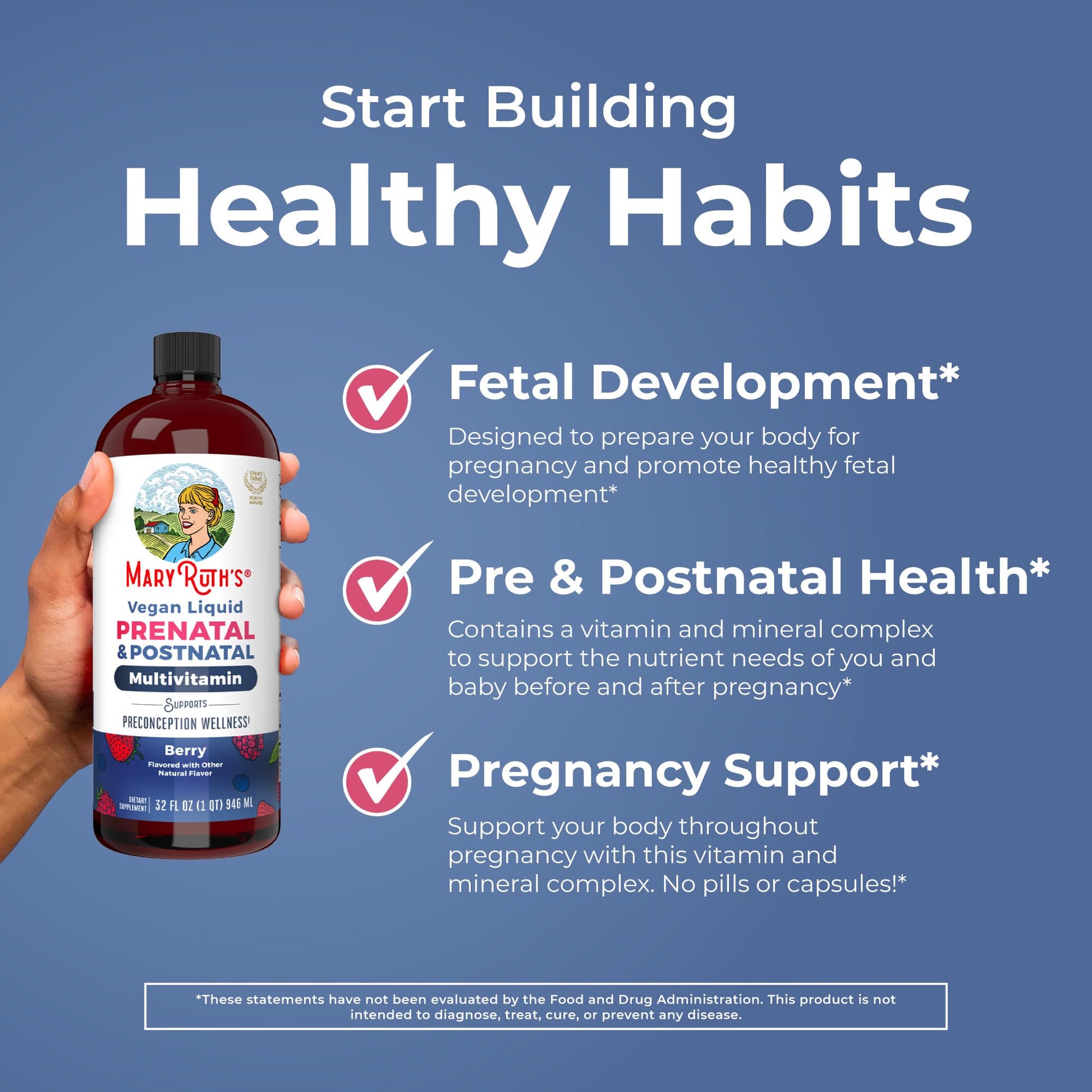 MARYRUTH'S Postnatal & Prenatal Vitamins for Women | Sugar Free | Selenium | Folate | Vegan | Non-GMO | Gluten Free | 32oz MARYRUTH'SUS supplements