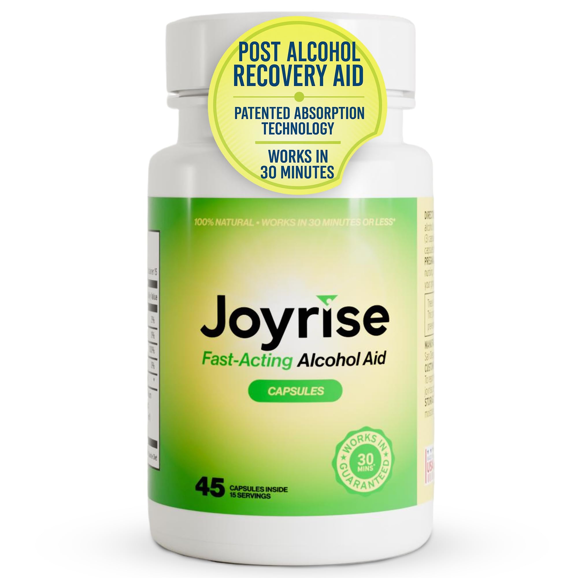Joyrise® After Drinking Aid – Fast Acting Capsules with DHM – Alcohol Metabolism Support, Liver Health, Rapid Bioavailability & Body Replenishment – 45 Capsules (15 Servings) JoyriseAu supplements