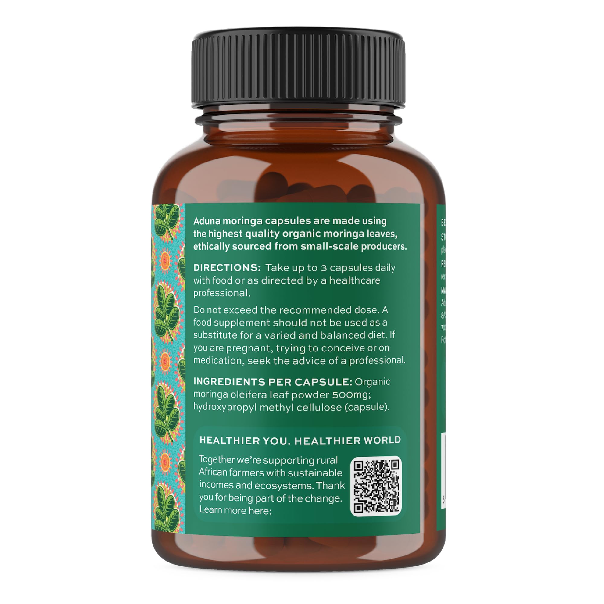 Aduna Organic Moringa Capsules 1500mg | 100% Pure Moringa Leaf for Energy, Immunity & Focus | Natural Plant-Based Food Supplement for Tiredness, Recovery & Breastfeeding | 180 Vegan Capsules AdunaAu supplements