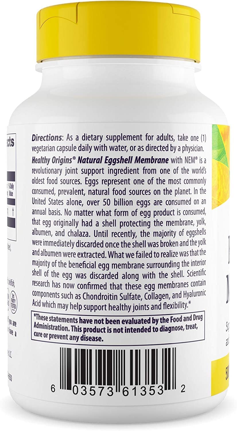 Healthy Origins Eggshell Membrane (NEM), 500 mg - Natural Collagen and Joint Support Healthy OriginsUS supplements