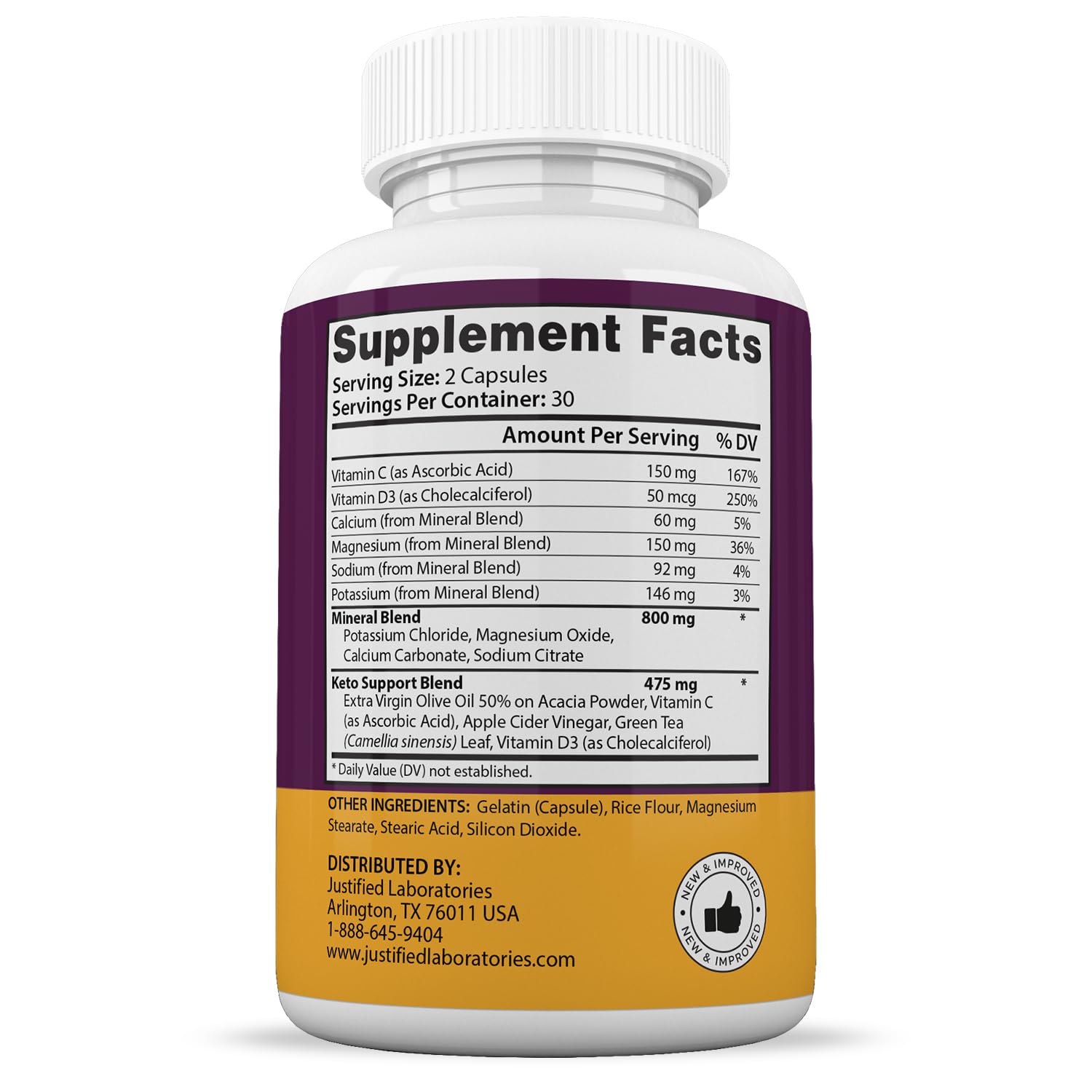 (2 Pack) Keto Advantage Keto Burn Pills 1275MG New & Improved Formula Contains Apple Justified LaboratoriesUS supplements