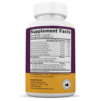 (2 Pack) Keto Advantage Keto Burn Pills 1275MG New & Improved Formula Contains Apple Justified LaboratoriesUS supplements