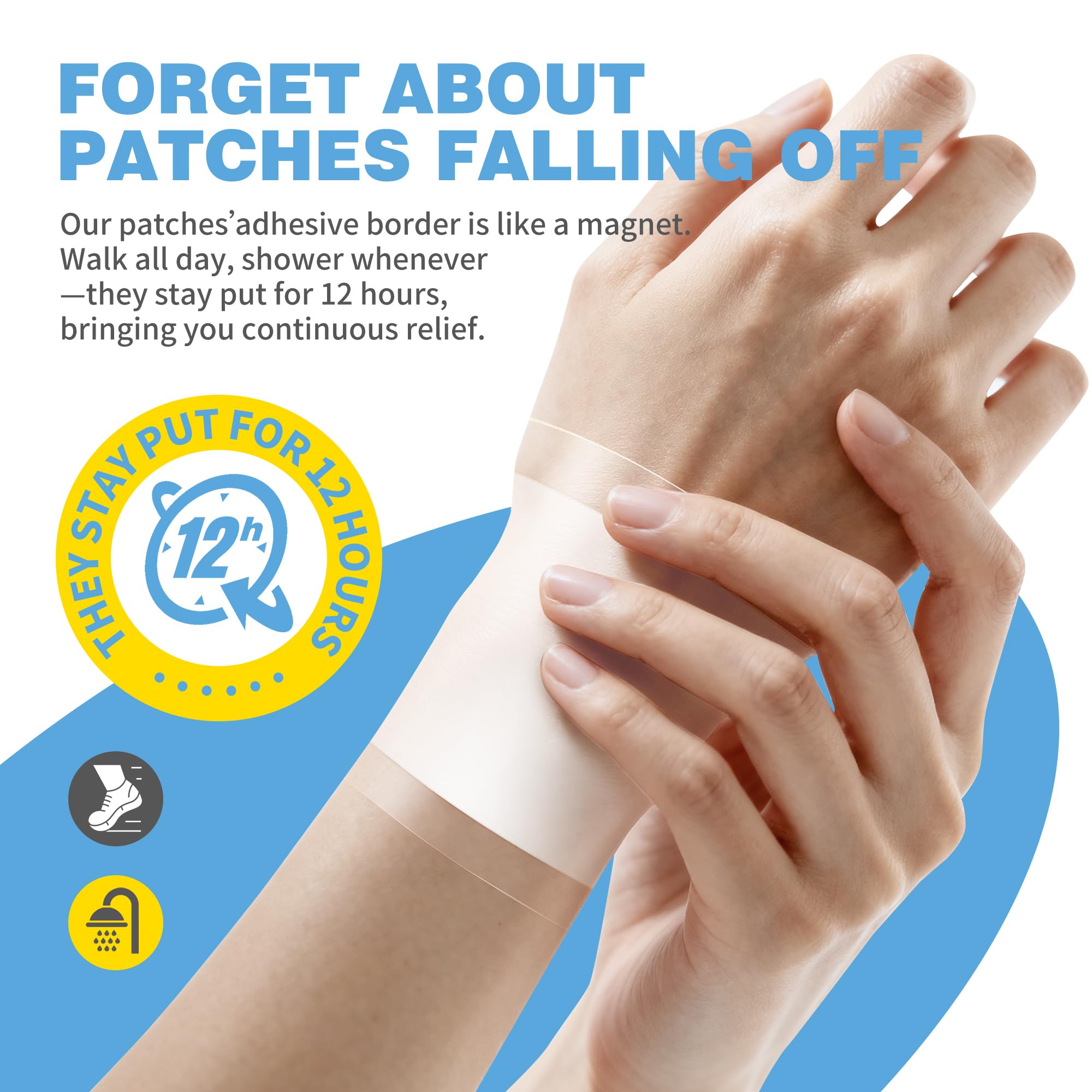 CARELAND Plantar Fasciitis Lidocaine Pain Patches with Hydrogel Technology- Waterproof with Sticky Border, 12 Hour Pain Relief - Contours to Your Foot - 16 Ct CARELANDAu supplements