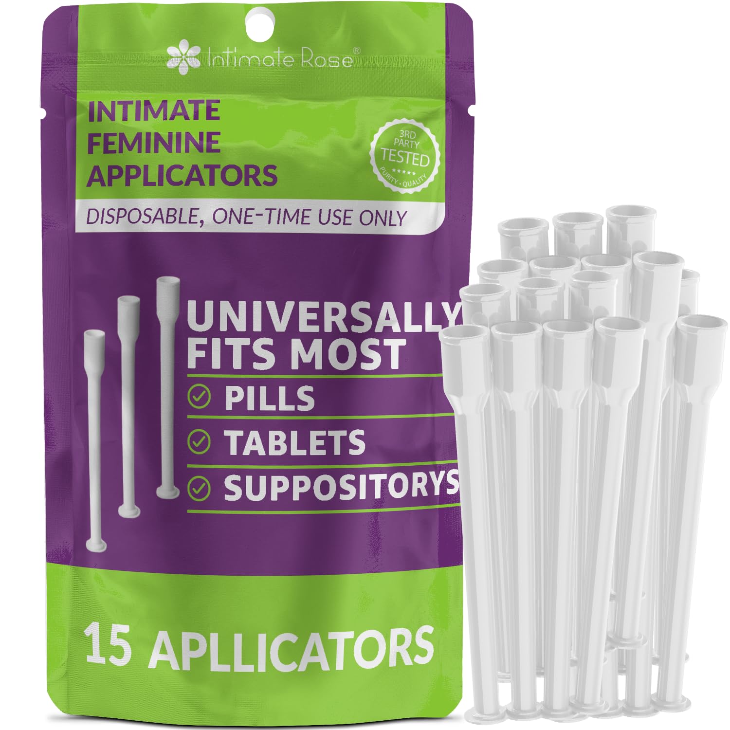 Intimate Rose Boric Acid Suppositories + 15 Count Vaginal Suppository Applicator + pH Test Strips Intimate RoseAu supplements