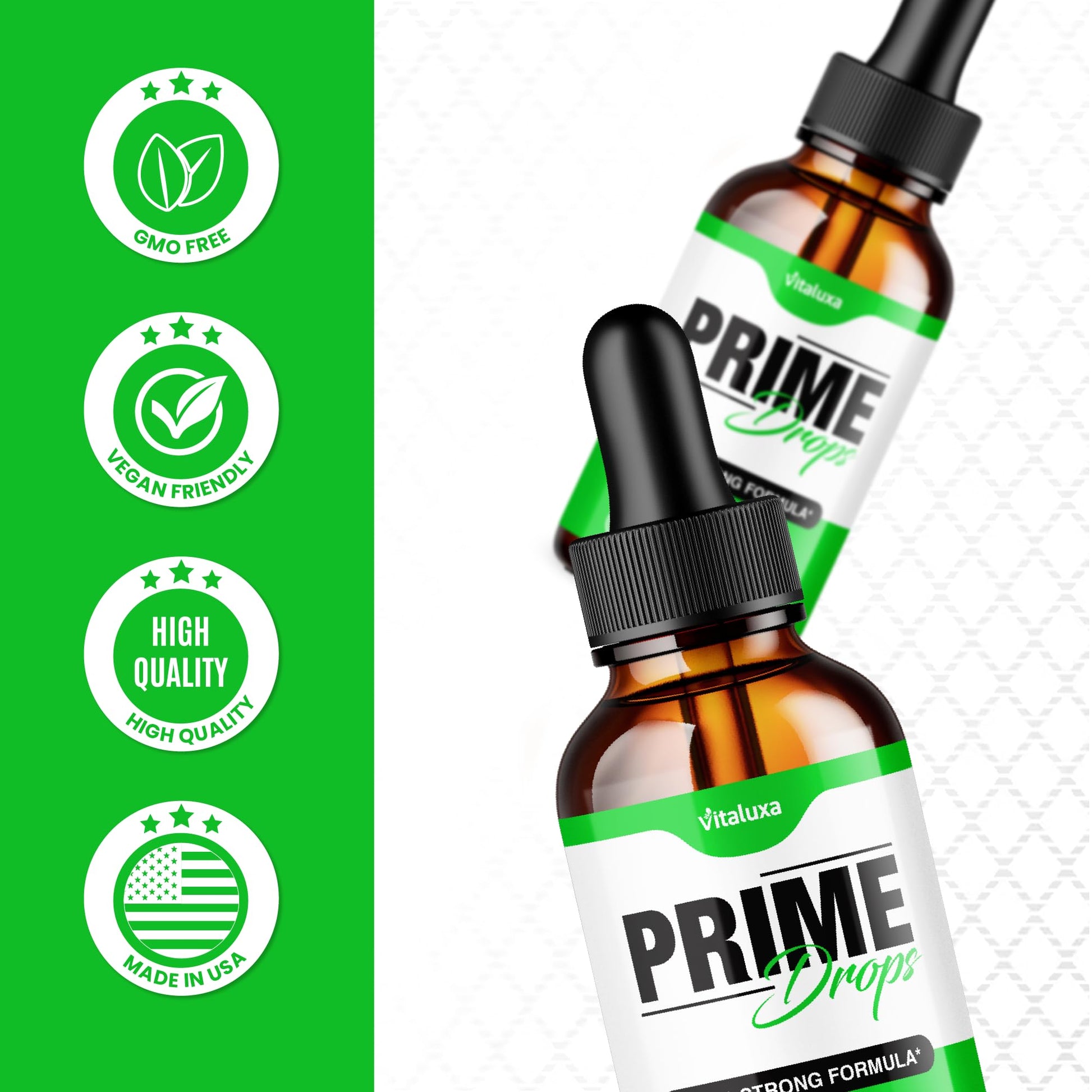 (2 Pack) Prime Drops for Men, Extra Strength Prime Drops Liquid Supplement Performance Blend All Natural Support, PrimeDrops Advanced Formula Vitamins for Health Wellness Reviews (4oz) VitaluxaAu supplements