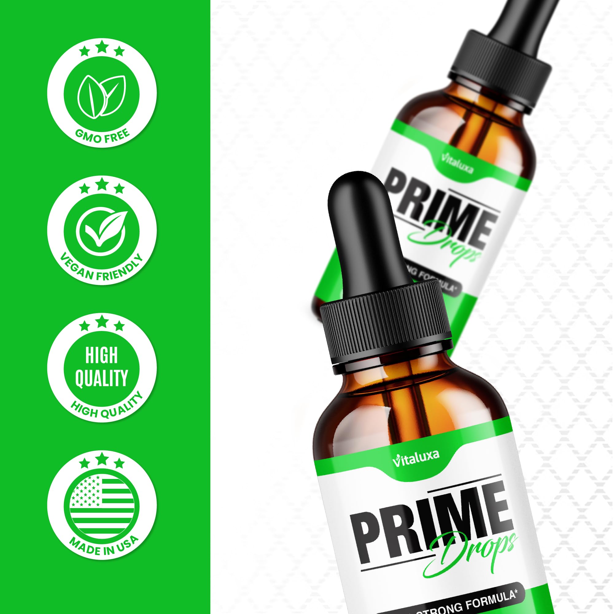 (2 Pack) Prime Drops for Men, Extra Strength Prime Drops Liquid Supplement Performance Blend All Natural Support, PrimeDrops Advanced Formula Vitamins for Health Wellness Reviews (4oz) VitaluxaAu supplements