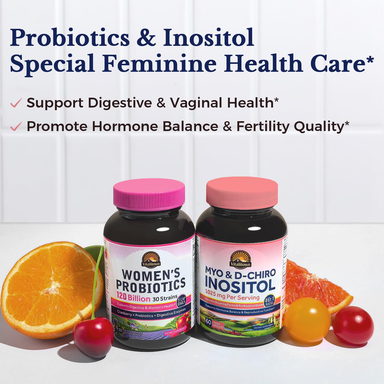 Vitalitown Inositol Supplement for Women, Myo-Inositol & D-Chiro Inositol, Ideal 40:1 Ratio, Hormone Balance & Healthy Ovarian Support for Women, Vitamin B8, Vegan, 60 Capsules, No Gluten VitalitownAu supplements