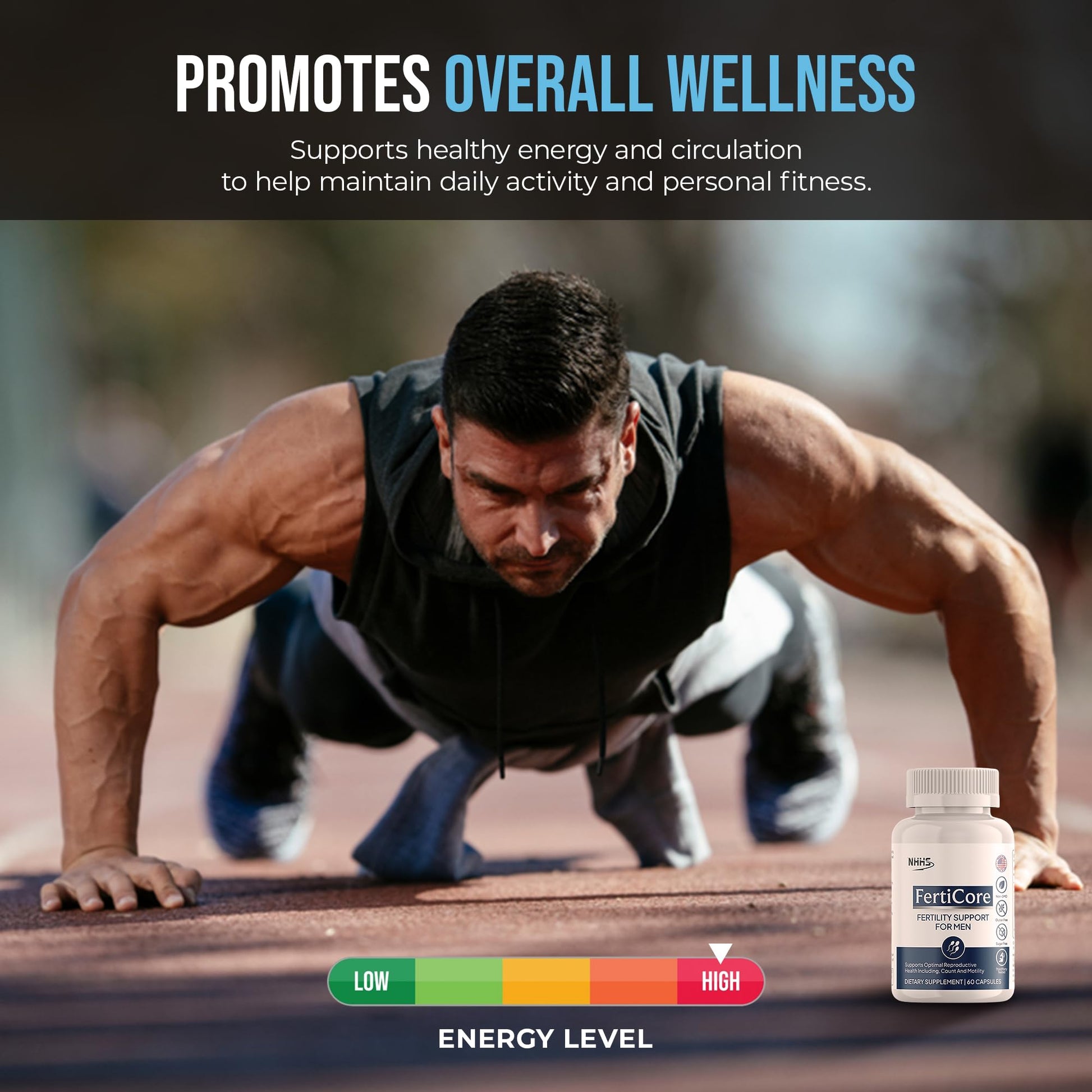 NHHS FertiCore – Men’s Fertility & Reproductive Wellness Supplement – Supports Sperm Health, Motility & Vitality – with Vitamins, Minerals, Amino Acids & Antioxidants – Made in USA, 60 Capsules NHHSAu supplements