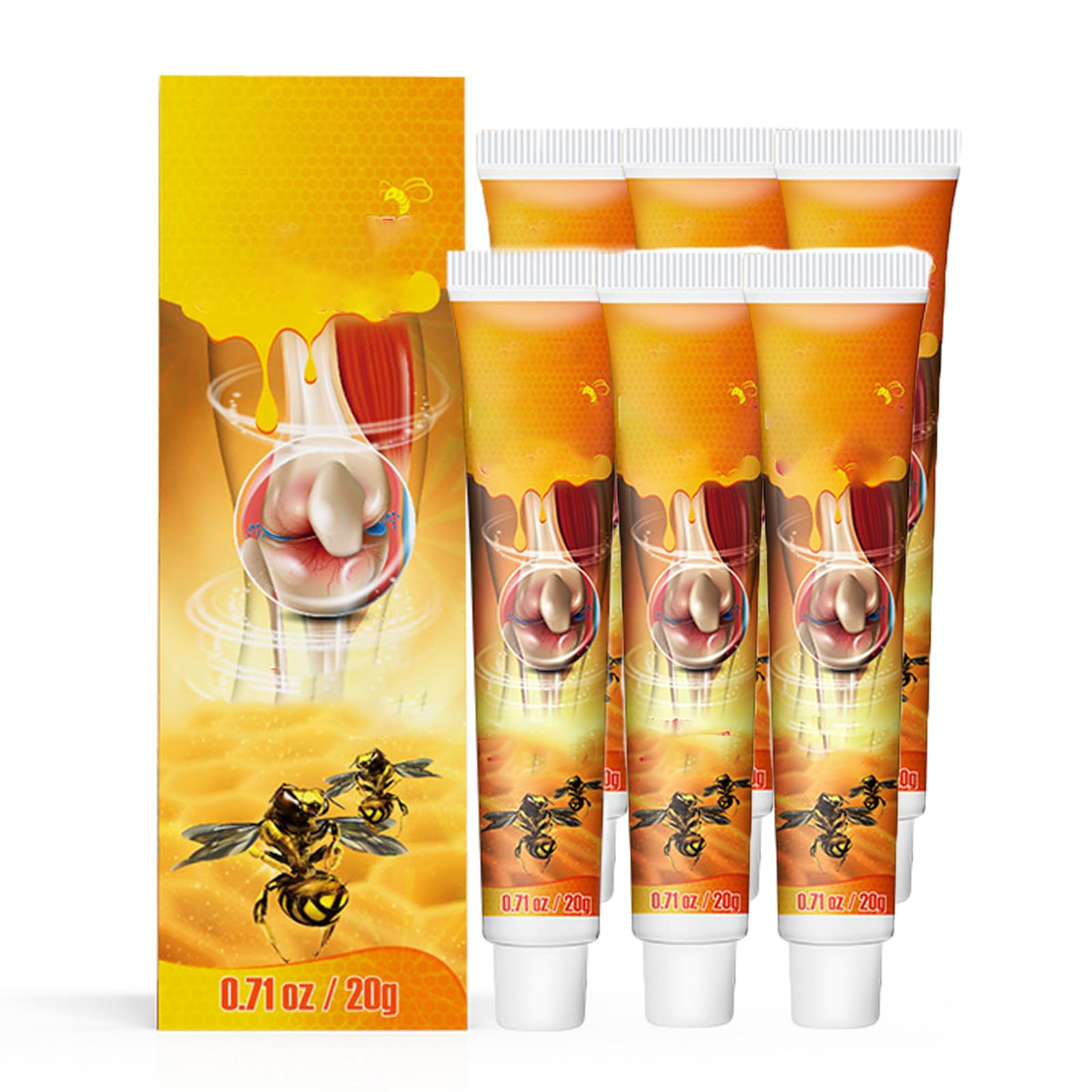 6 Pack Beevenom New Zealand Bee Venom Gel, Bee Venom Cream New Zealand Gel Joint Cream of Neck, Knee, Shoulder, Waist, Leg TW23 FEDRUGAO-1207-1 GYMZSJAu supplements