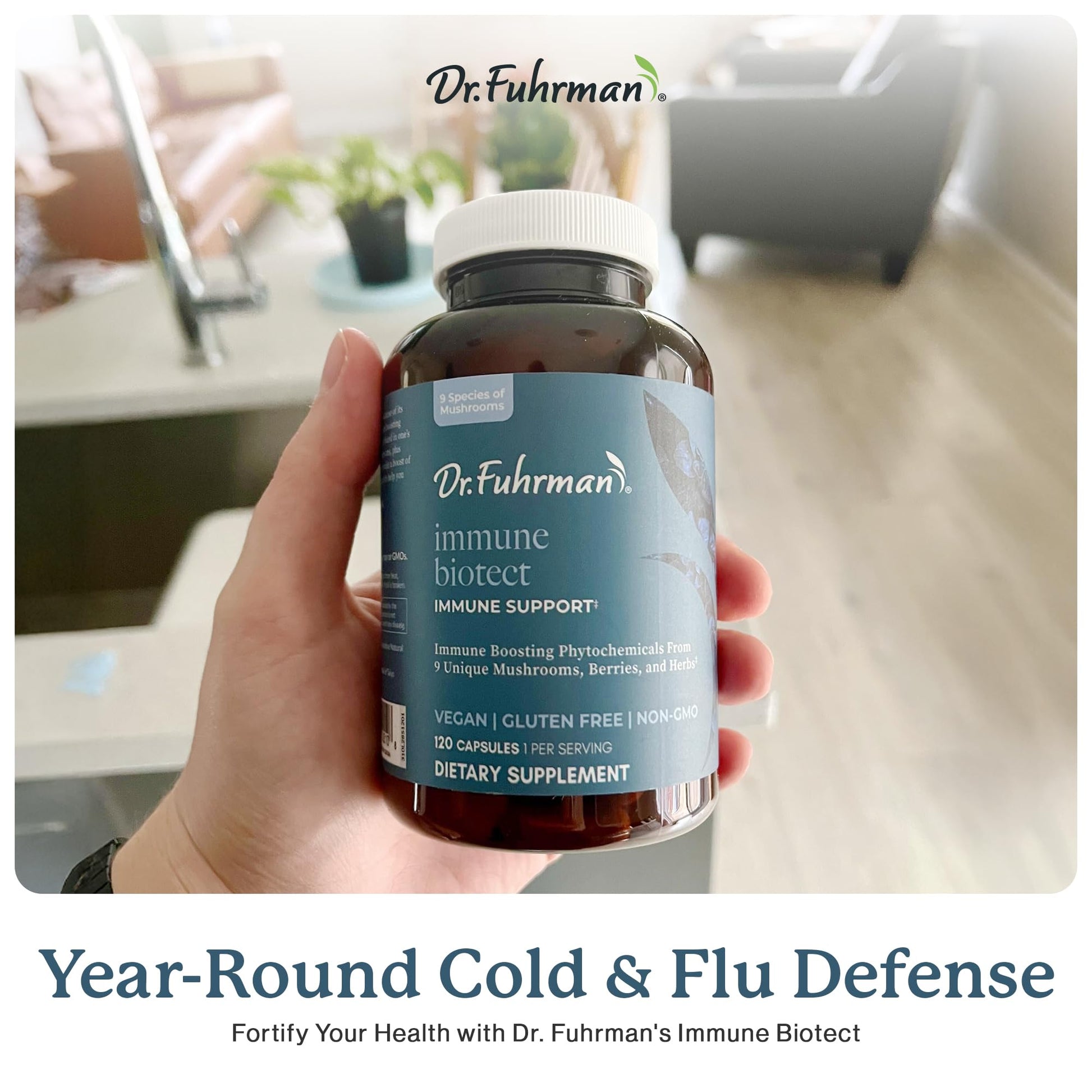 Dr. Fuhrman All Natural Immune Support Supplement | Whole-Food Derived Vitamin for Immunity Defense | Organic Mushrooms, & Berries | Organic Lion’s Mane, Maitake, Reishi, and Elderberry | 120 Caps Dr. FuhrmanAu supplements