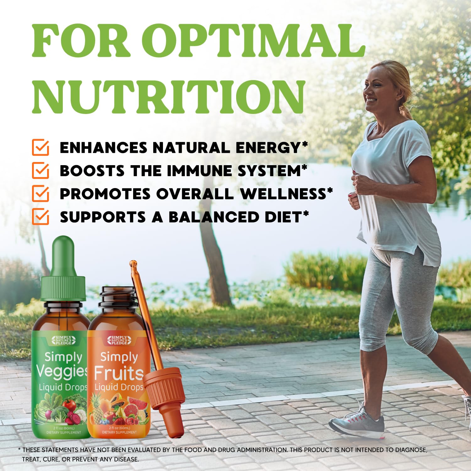 Simply Nature's Pledge - Fruit and Vegetable Supplements - Liquid Drops - Made with Whole Food Superfoods, Packed Vitamins & Minerals - Soy Free - Made in The USA Simply Nature's PledgeAu supplements