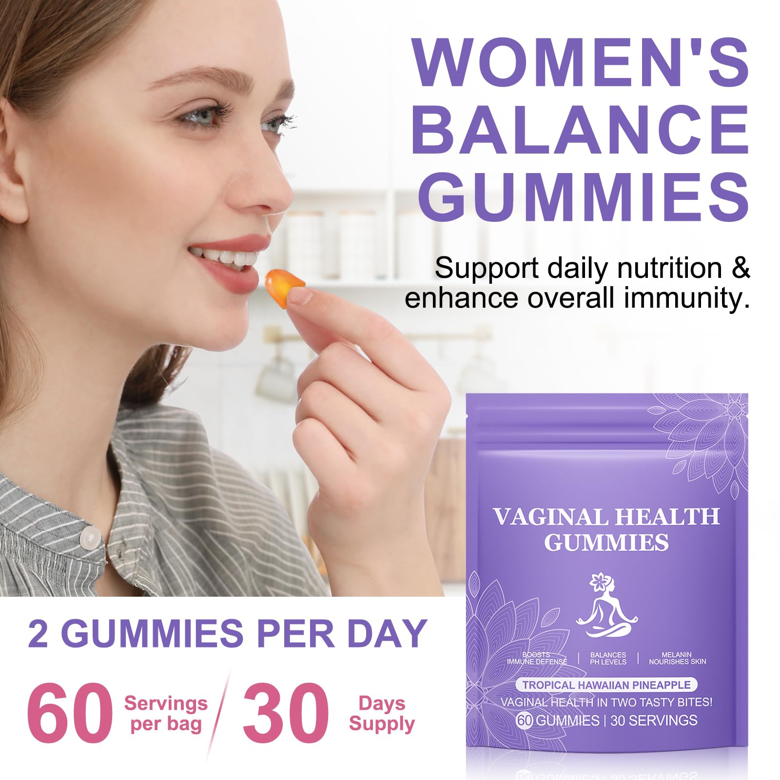 Vital Vaginal Probiotic Gummies for Women, 60PCS Feminine Balance Gummies, PH Balance,Immune Support, Vegan, Gluten-Free, Vaginal Probiotics Supplement, 60 Count DCTTVHVDAu supplements