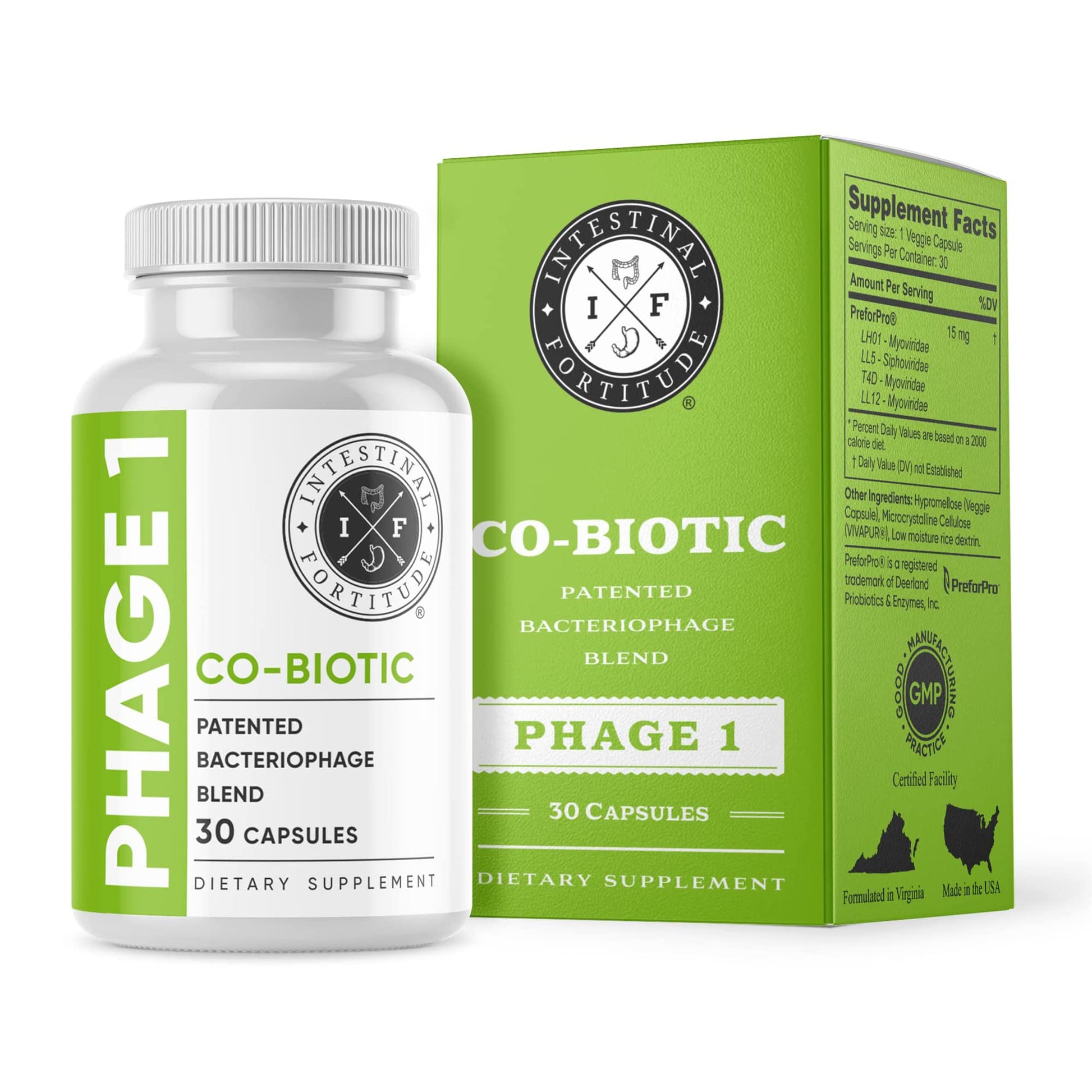 Intestinal Fortitude Phage 1 - Ultimate Gut Health Supplement, Total Restore Intestinal Defense, Patented Bacteriophage Blend for Gut Support, Digestive & Immune System Health, Destroy Bad Bacteria Intestinal FortitudeAu supplements