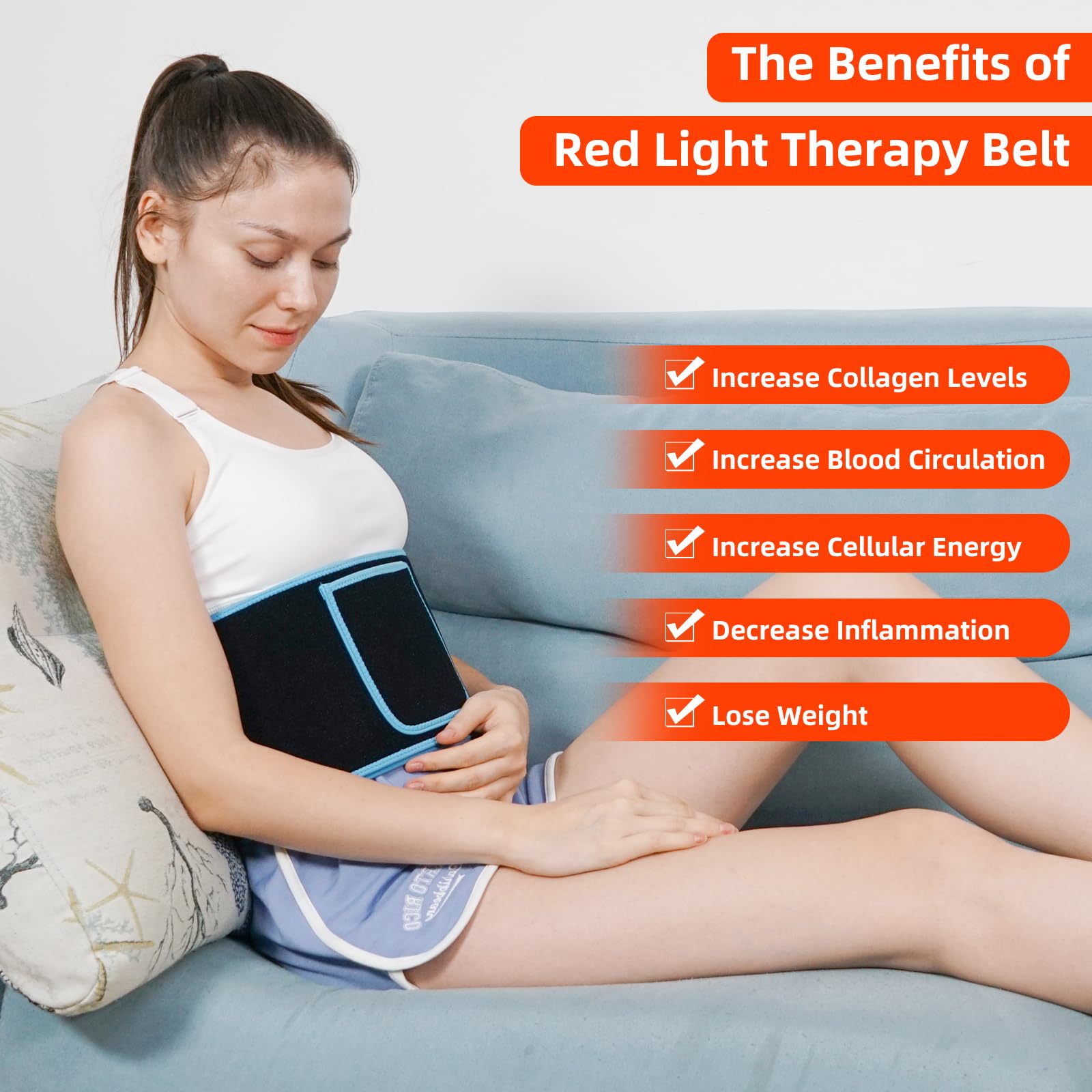 Red Light Therapy Belt, 660&850nm 3 -in-1 Big Chips Near Infrared Therapy Wrap for Body HEDYNSHINEAu supplements