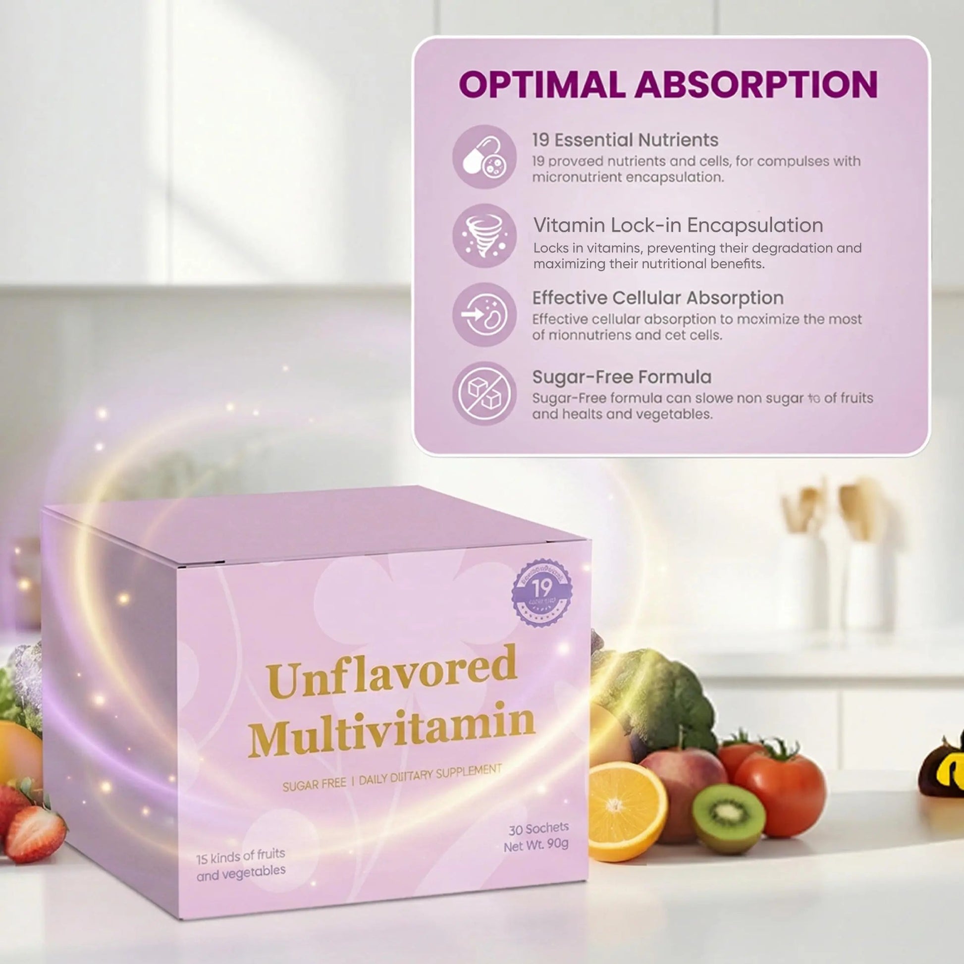 Unflavored Vitamin Powder, Multivitamin Powder Supplement with 19 Vitamins & Minerals + 15 Fruit & Veggie Blend, Supports Healthy Growth PRCYZOAu supplements