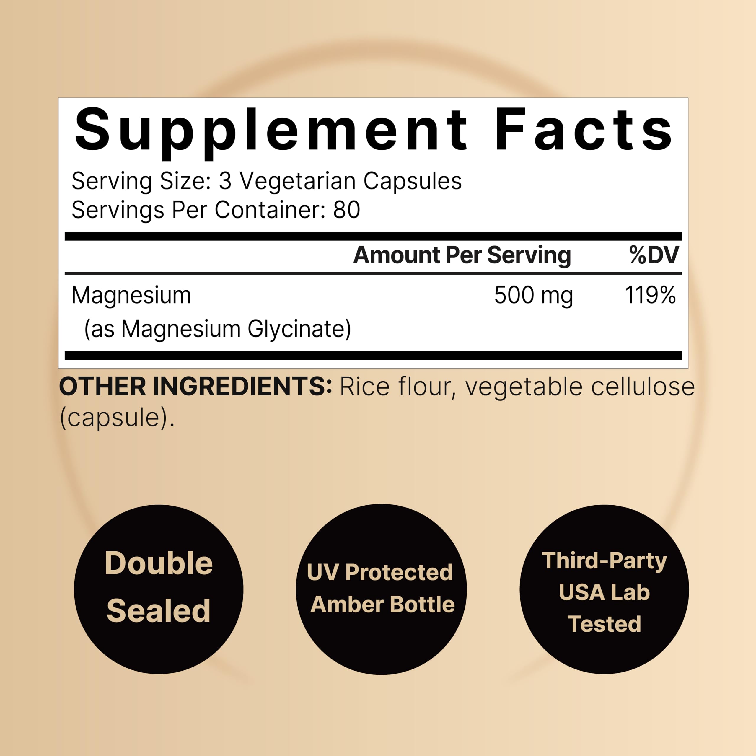 NatureBell Magnesium Glycinate 500mg Per Serving | 240 Veggie Capsule, 100% Chelated NatureBellUS supplements