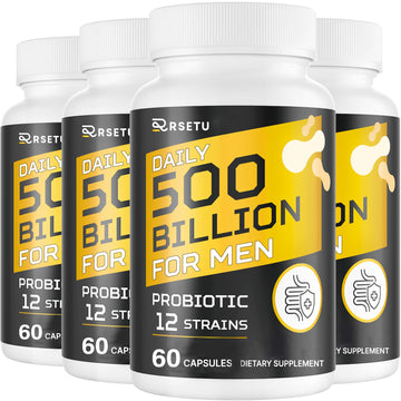 Probiotics for Men, 500 Billion CFUs & 12 Strains Mens Probiotic with Turmeric Cranberry, Goji, Gut Health for Men, for Digestive Health, Gut, Bloating & Gas, Immune, Energy Support, 120-Day Supply RSETUAu supplements