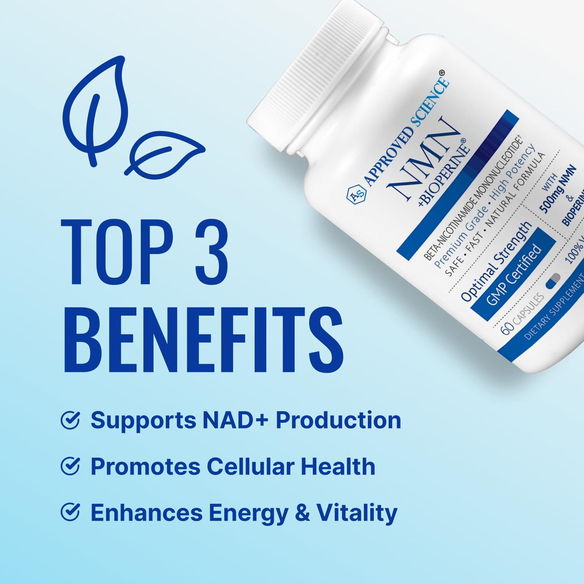 Approved Science NMN - 500mg Stable NMN - Cellular Energy, Healthy Aging - Pack of 1 - Made in USA - Vegan Approved ScienceAu supplements