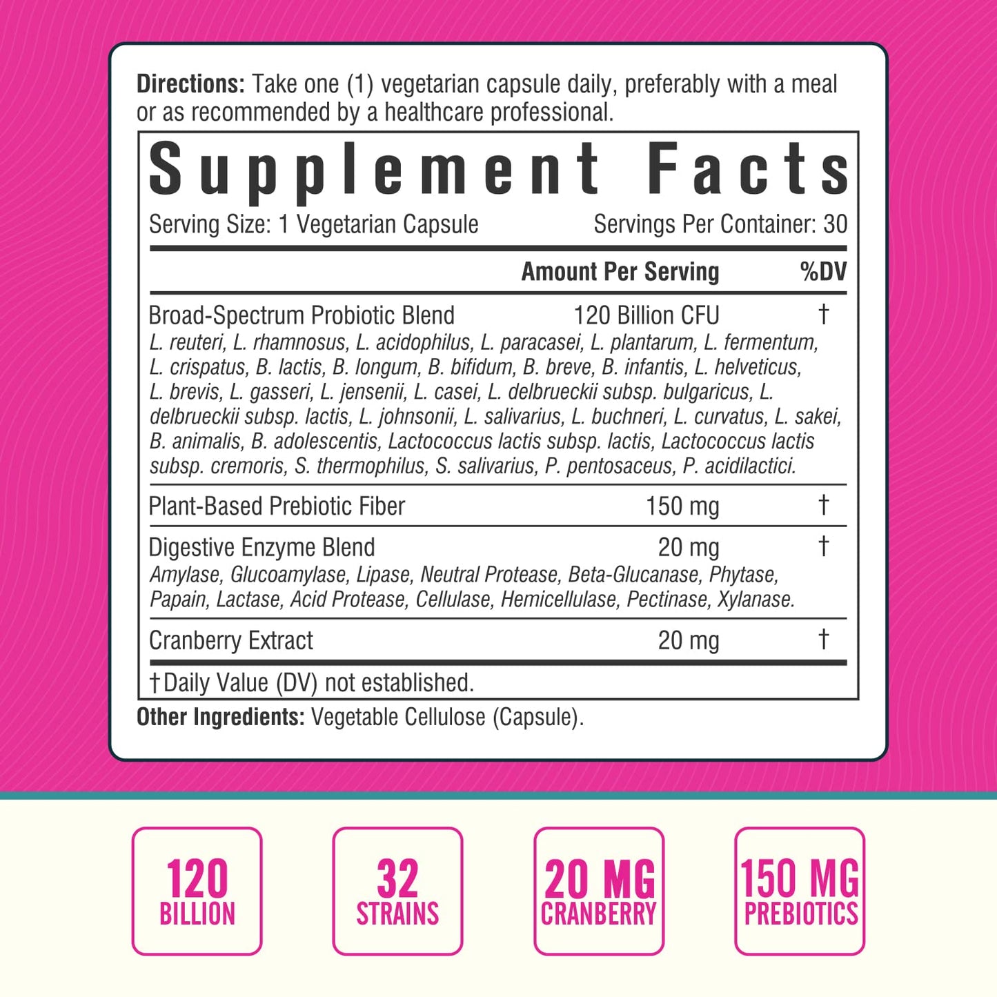 NordVida Women's Probiotic, 120 Billion & 32 Strains, Shelf Stable Probiotic for Gut NordvidaUS supplements