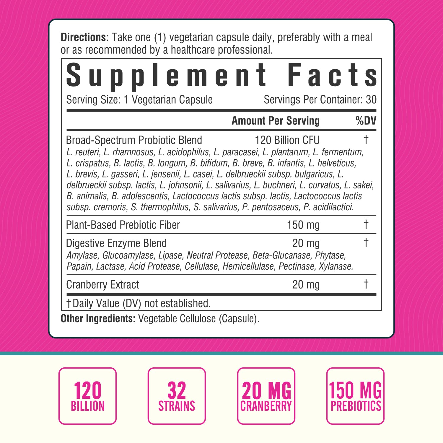 NordVida Women's Probiotic, 120 Billion & 32 Strains, Shelf Stable Probiotic for Gut NordvidaAu supplements