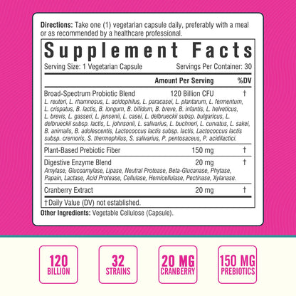 NordVida Women's Probiotic, 120 Billion & 32 Strains, Shelf Stable Probiotic for Gut NordvidaUS supplements