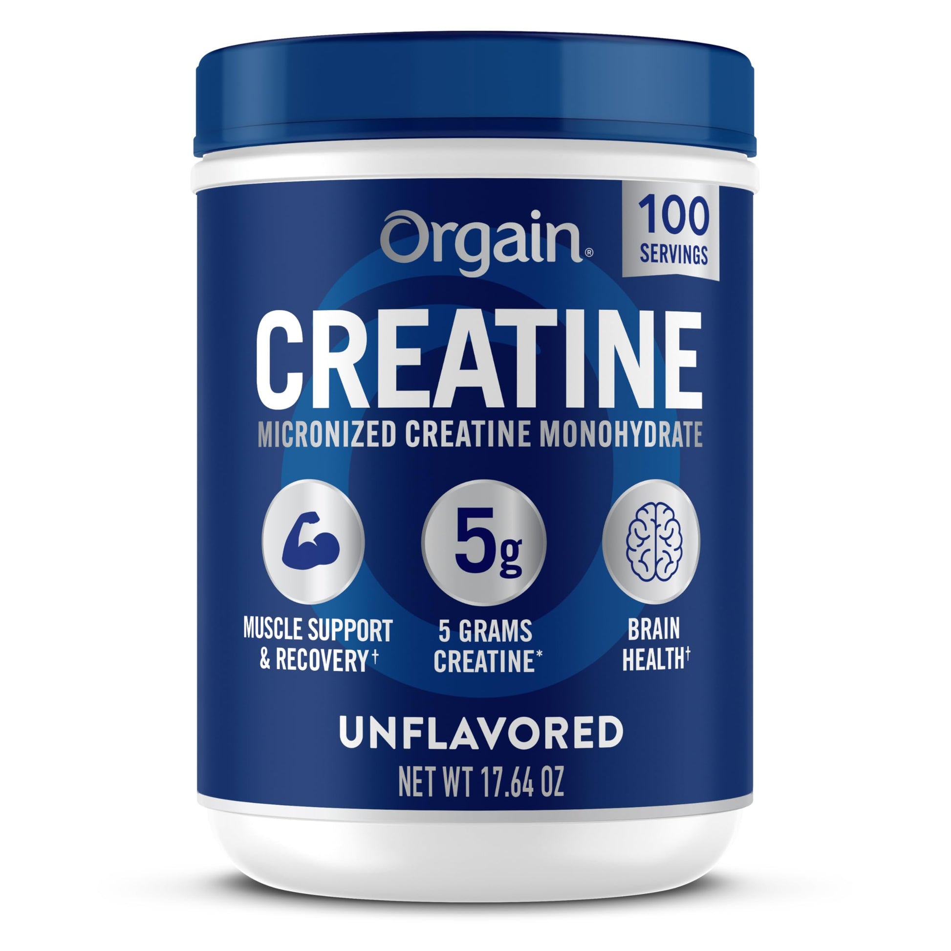 Orgain Creatine Monohydrate Micronized Powder, 100 Servings, Unflavored, Supports Muscle Growth, Post Workout Recovery and Brain Health, No Artificial Additives, for Men & Women, Vegan OrgainAu supplements