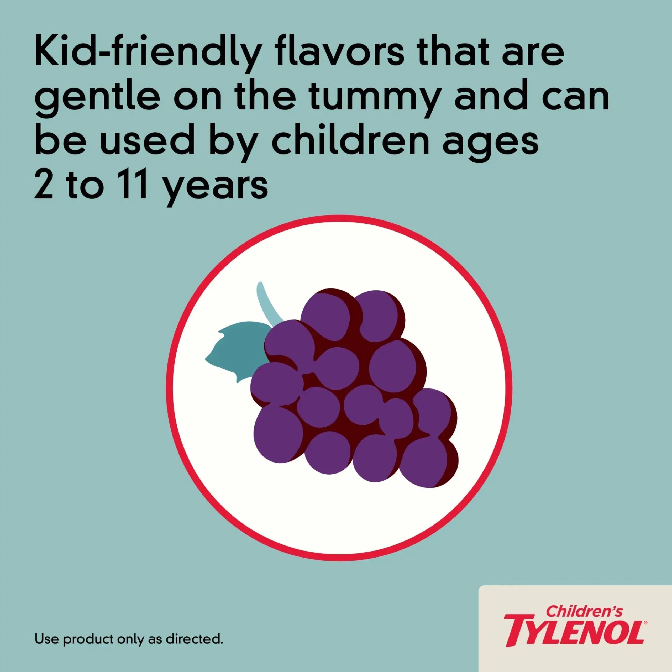 Children's Tylenol Chewables with 160 mg Acetaminophen, Pain Reliever & Fever Reducer for Kids' Cold + Flu Symptoms, Headache, Sore Throat & Toothache, Aspirin-Free, Grape Flavor, 24 ct TylenolAu supplements