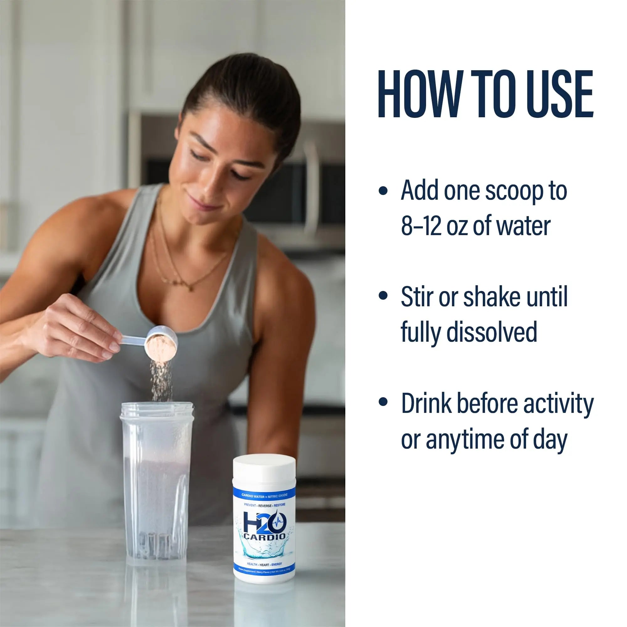 H2O Cardio | Nitric Oxide Supplement Drink | Wellness & Hydration Support | Arginine & Citrulline Powder | Berry Flavored Drink Mix for Daily Activity | Net Wt. 3.35 Ounces H2O CARDIOAu supplements