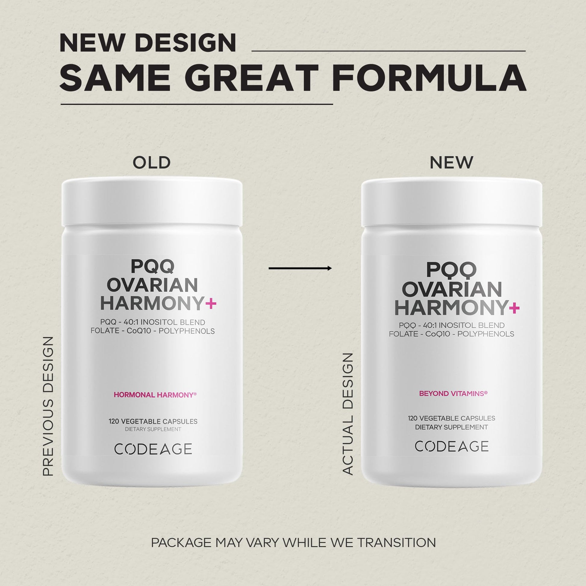 Codeage PQQ Ovarian Harmony+ Supplement - PQQ (Pyrroloquinoline Quinone), Myo-Inositol & D-Chiro-Inositol 40:1 Blend, Folate 5-MTHF, CoQ10, Wild Blueberry - Liposomal Delivery - Non-GMO - 120 Capsules CodeageAu supplements